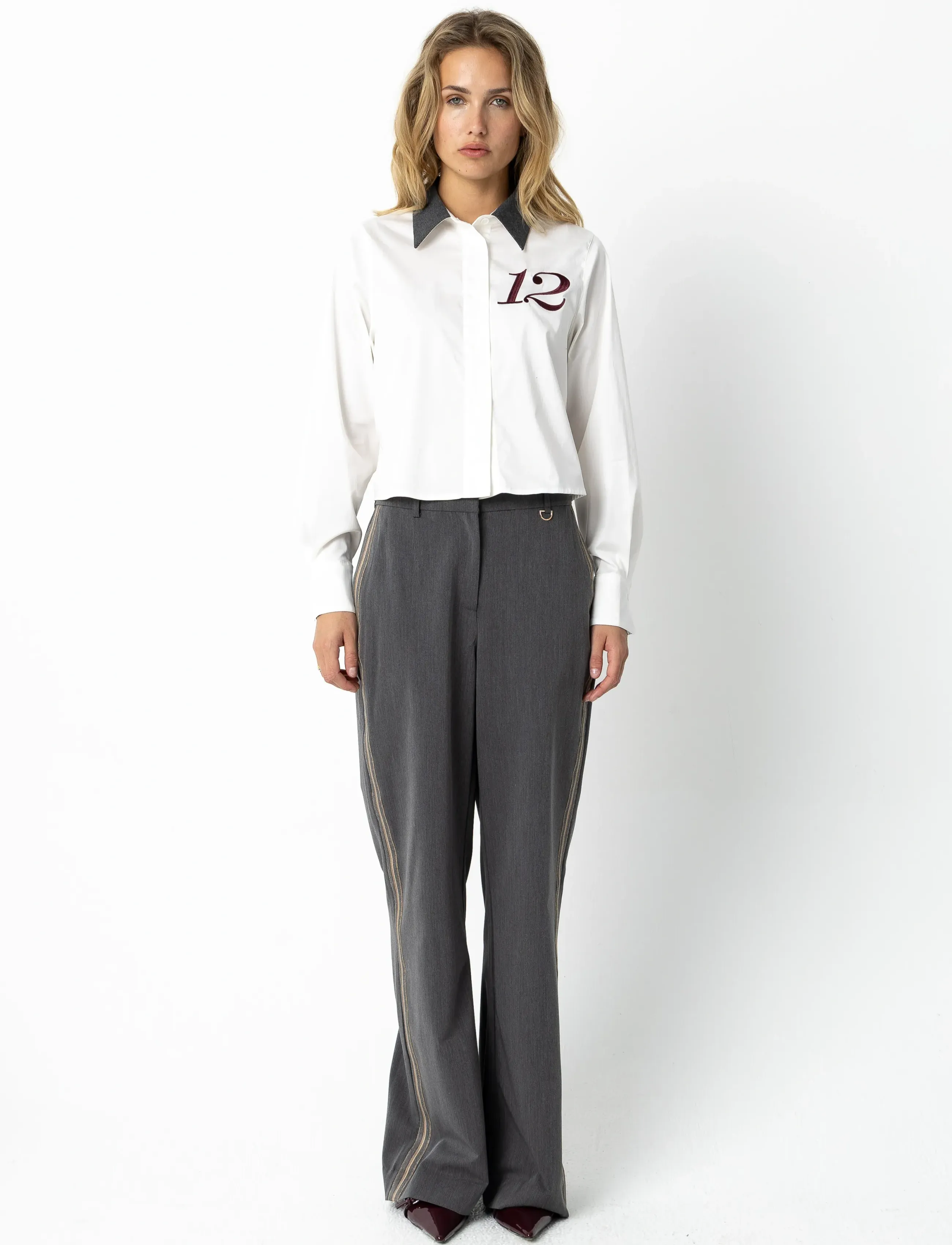 Coster Copenhagen - Shirt with rib collar - long-sleeved shirts - white - 3