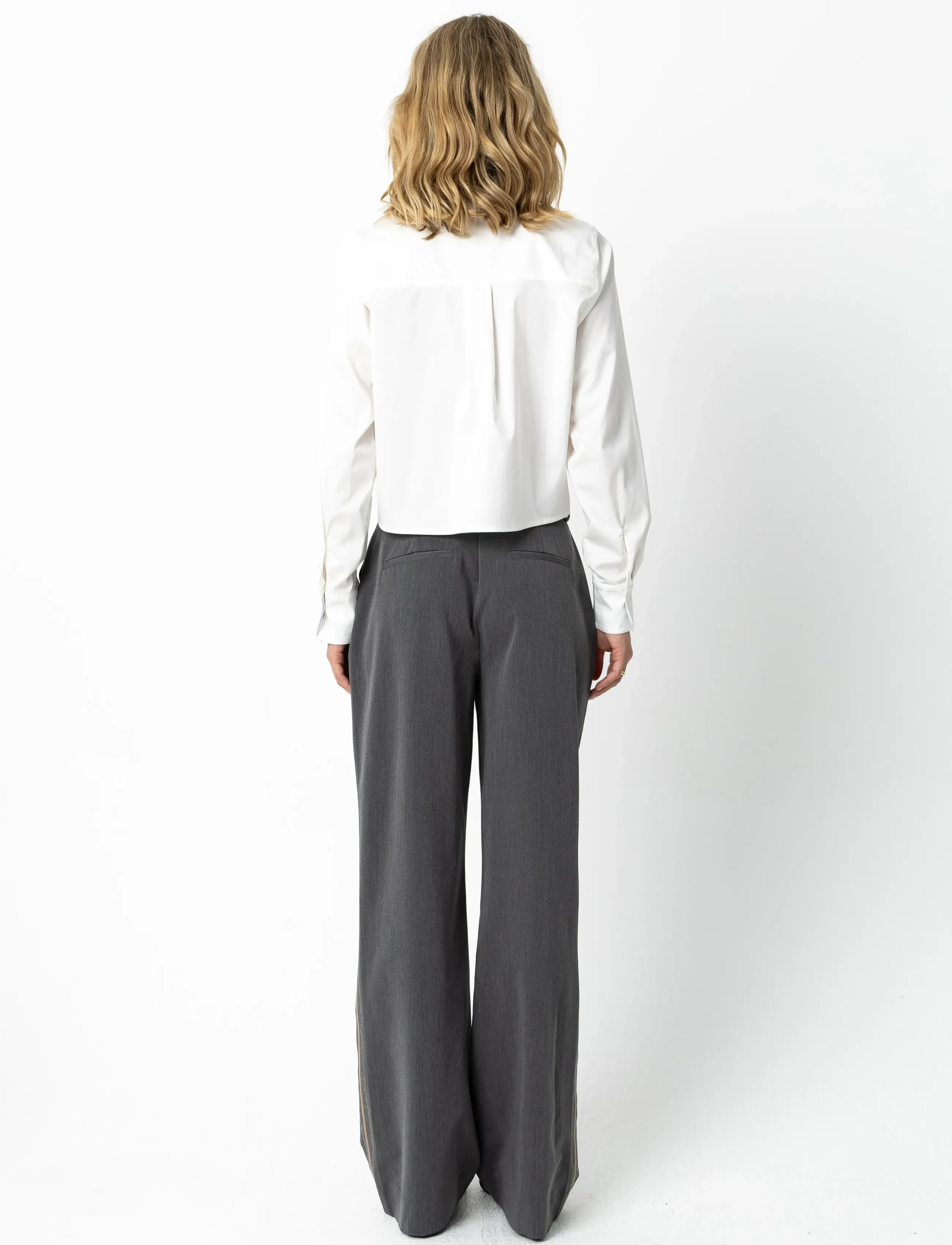 Coster Copenhagen - Shirt with rib collar - long-sleeved shirts - white - 4