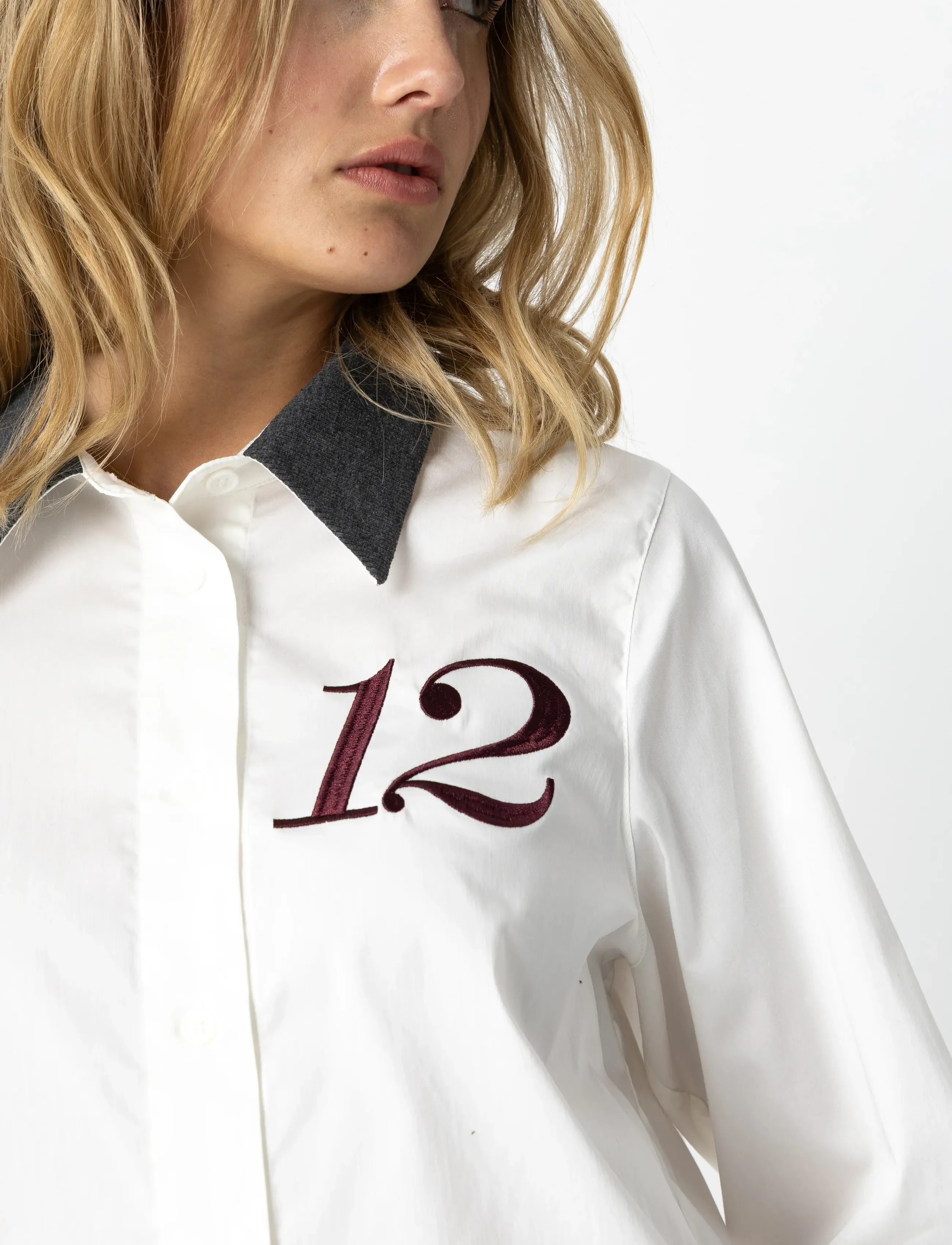 Coster Copenhagen - Shirt with rib collar - long-sleeved shirts - white - 5