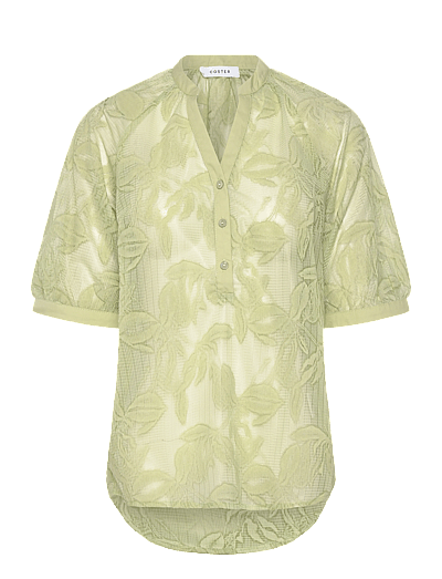 Transparent Shirt With Flowers - KortæRmede Bluser