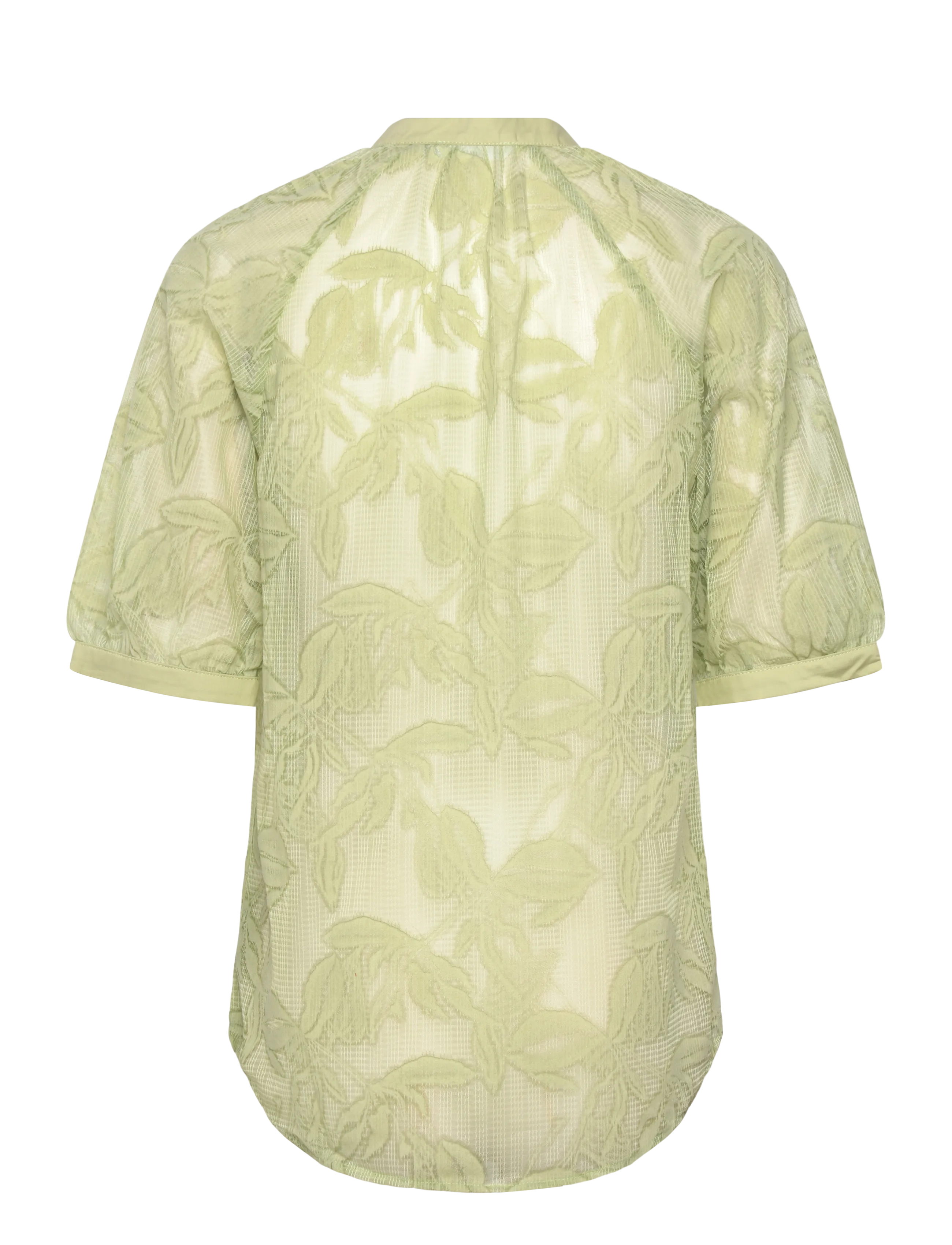 Coster Copenhagen - Transparent shirt with flowers - kortærmede bluser - lime - 2