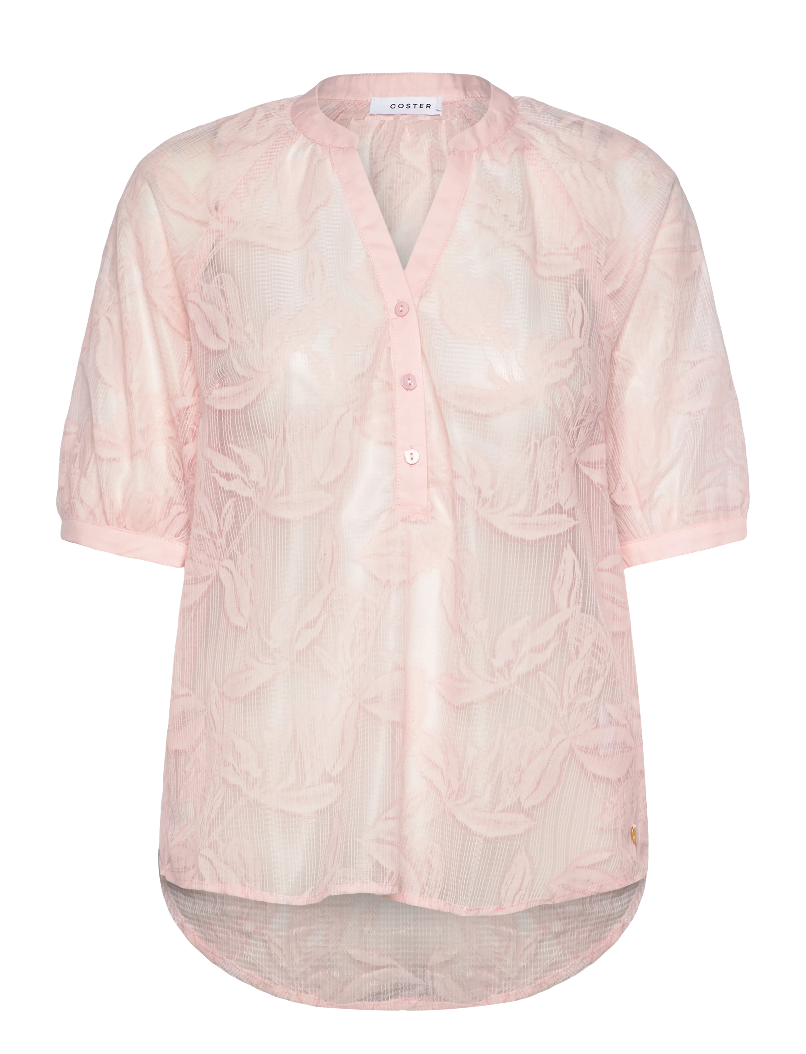 COSTER COPENHAGEN Transparent Shirt With Flowers Pink - 34 - Damen