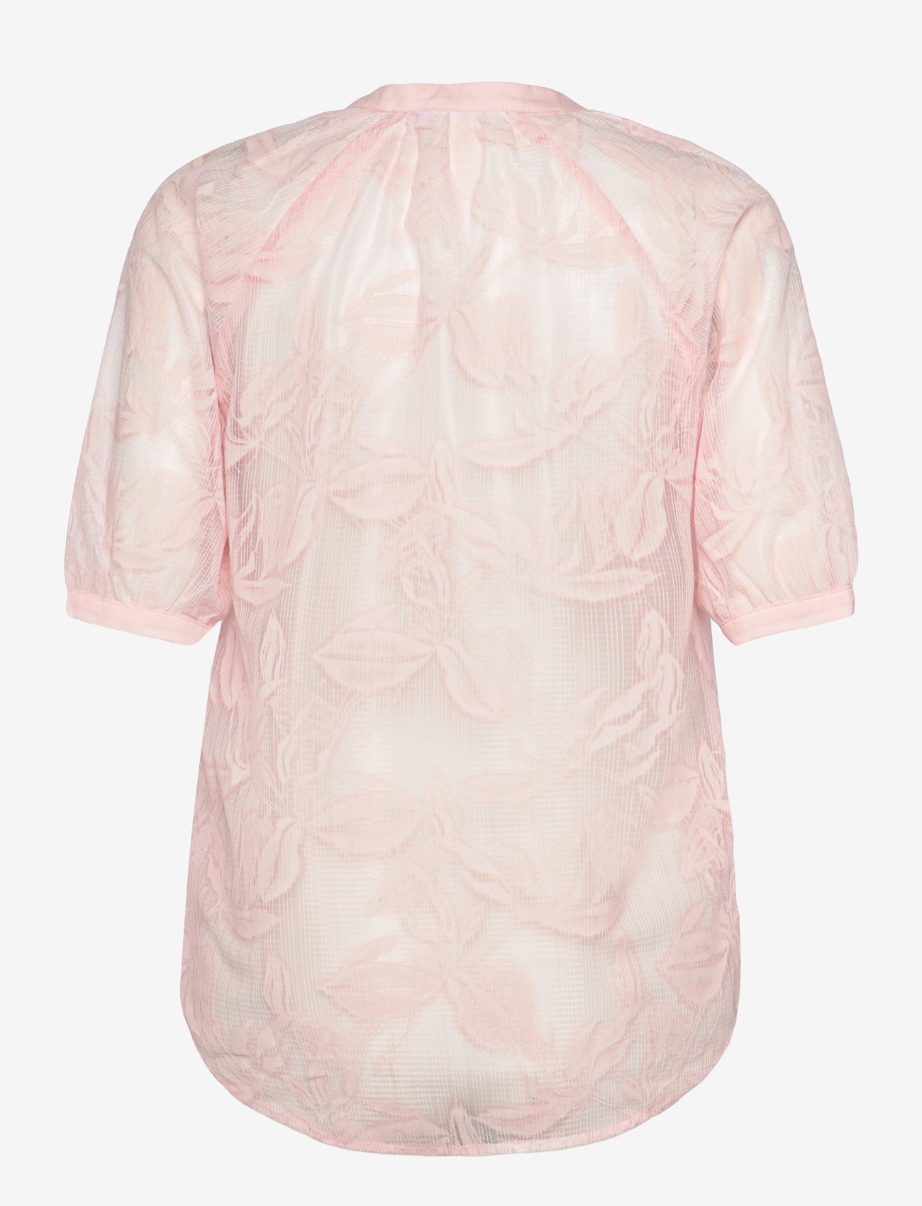 Coster Copenhagen - Transparent shirt with flowers - short-sleeved blouses - pale rose - 1