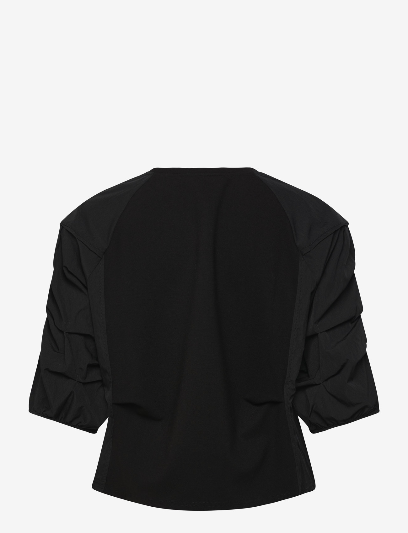 Coster Copenhagen - Blouse with mix puffy sleeves - kortærmede bluser - black - 1