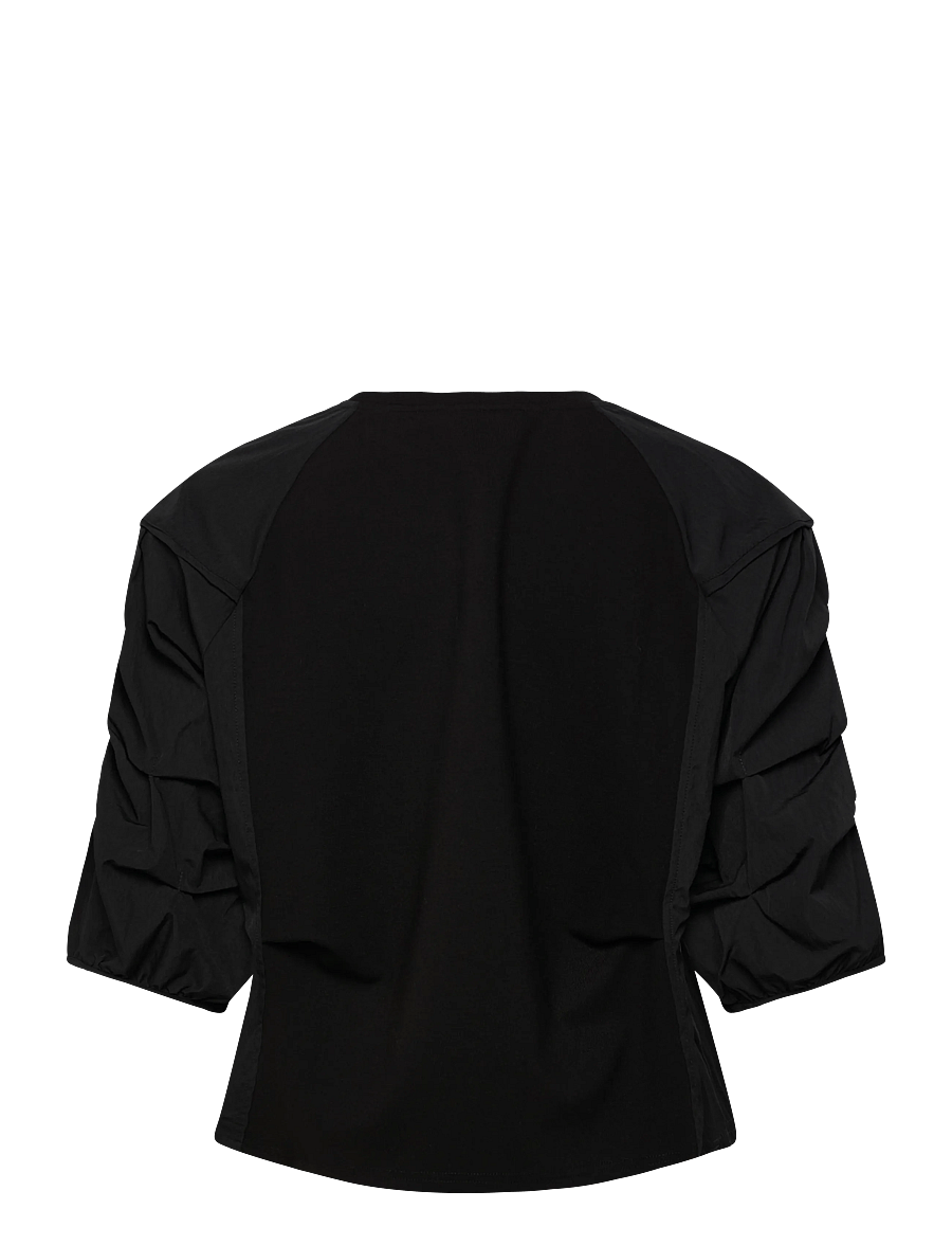 Coster Copenhagen - Blouse with mix puffy sleeves - lühikeste varrukatega pluusid - black - 1