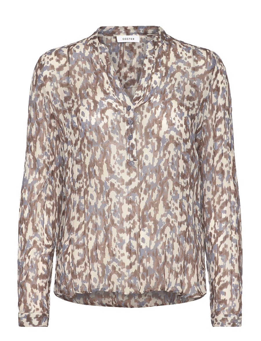 Coster Copenhagen - Shirt in dreamscape print - langærmede bluser - blue dreamscape print - 1