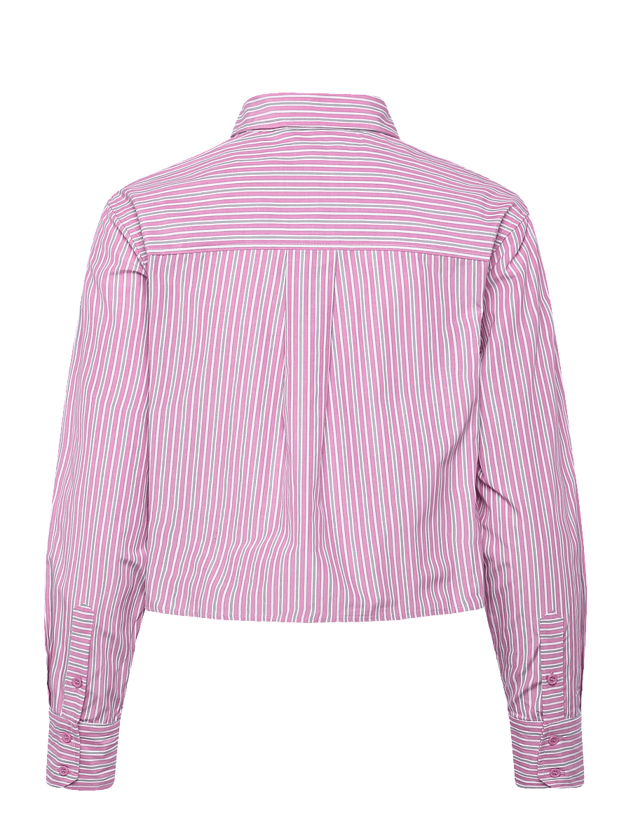 Coster Copenhagen - Short shirt with stripes - pikkade varrukatega särgid - rose stripes - 2
