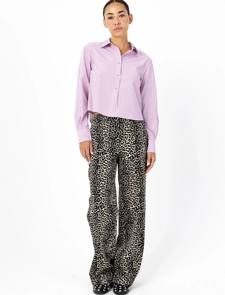 Coster Copenhagen - Short shirt with stripes - pikkade varrukatega särgid - rose stripes - 0