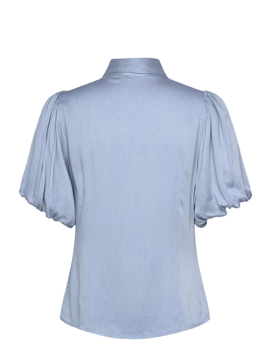 Coster Copenhagen - Blouse with ribbon collar - kurzärmelige blusen - bright blue - 2