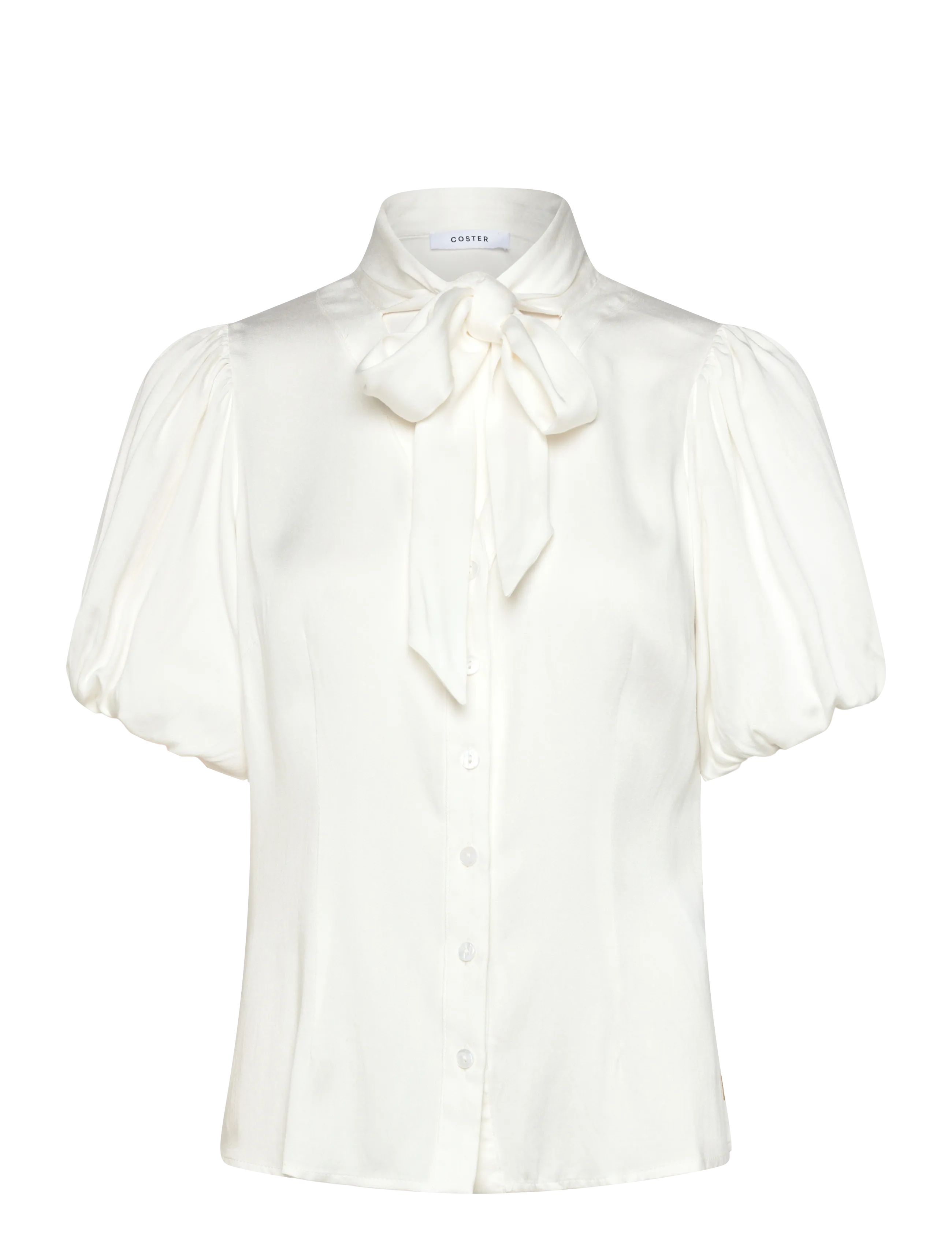COSTER COPENHAGEN Bluse With Ribbon Collar Weiß - 38 - Damen