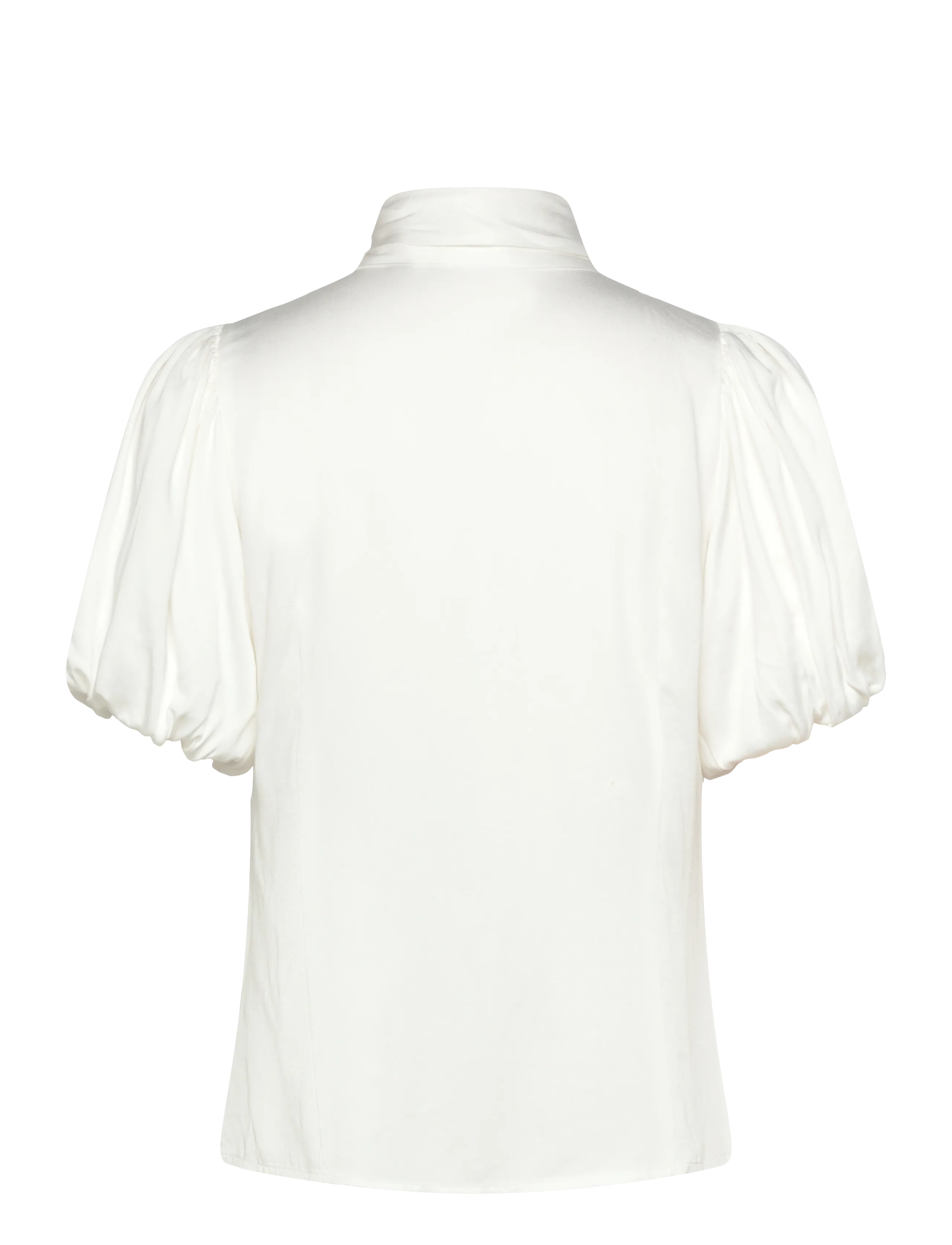 Coster Copenhagen - Blouse with ribbon collar - kurzärmelige blusen - white - 2