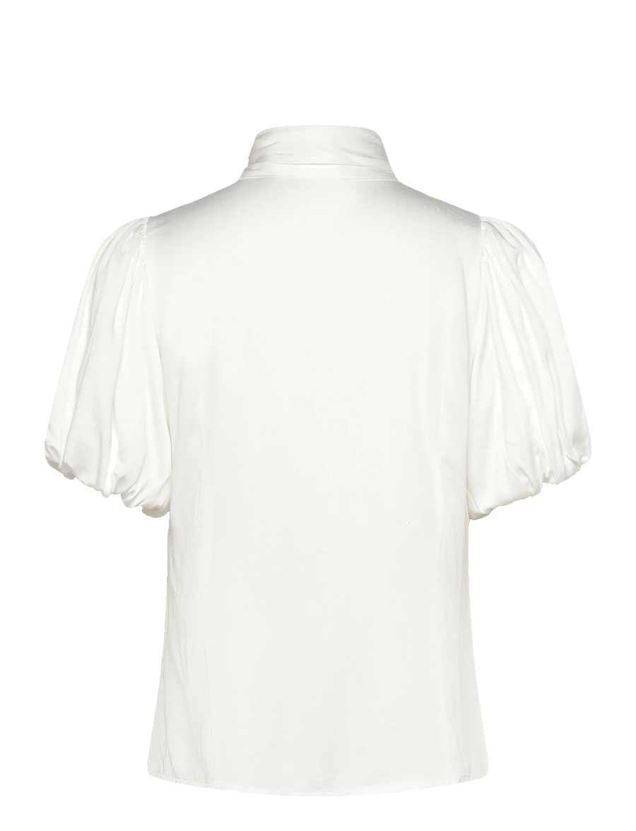 Coster Copenhagen - Blouse with ribbon collar - kortærmede bluser - white - 2