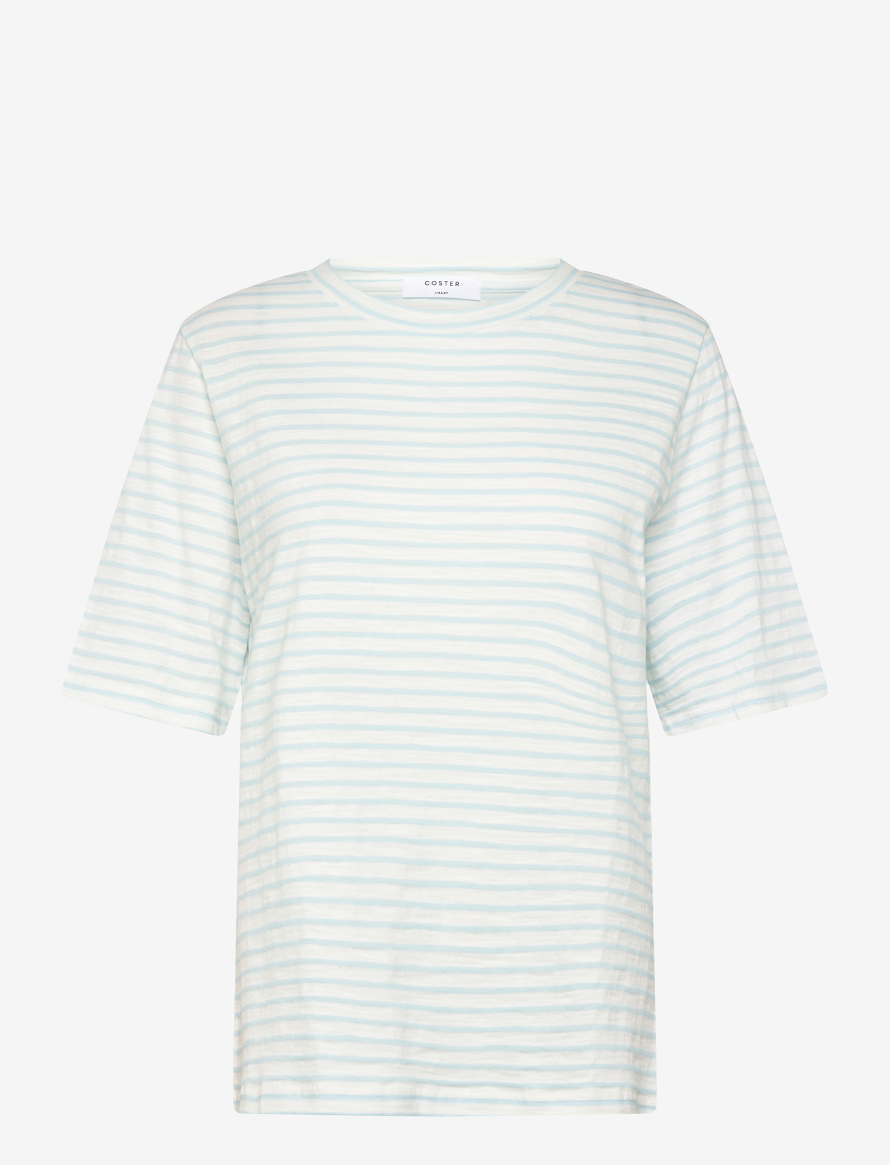 Coster Copenhagen - SILLA stripe t-shirt - Mid sleeve - t-särgid - light blue / white stripe - 0