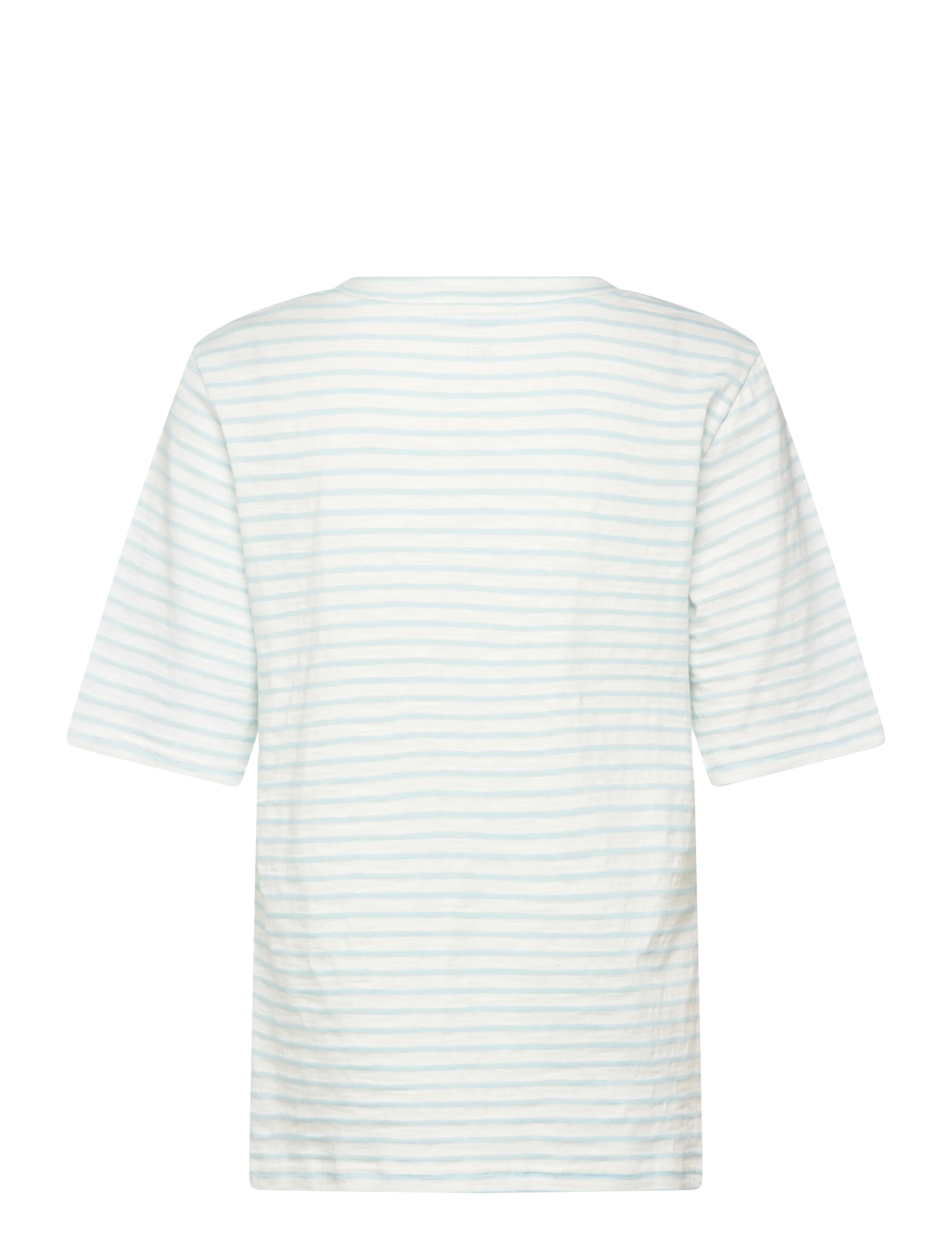 Coster Copenhagen - SILLA stripe t-shirt - Mid sleeve - t-shirts - light blue / white stripe - 2