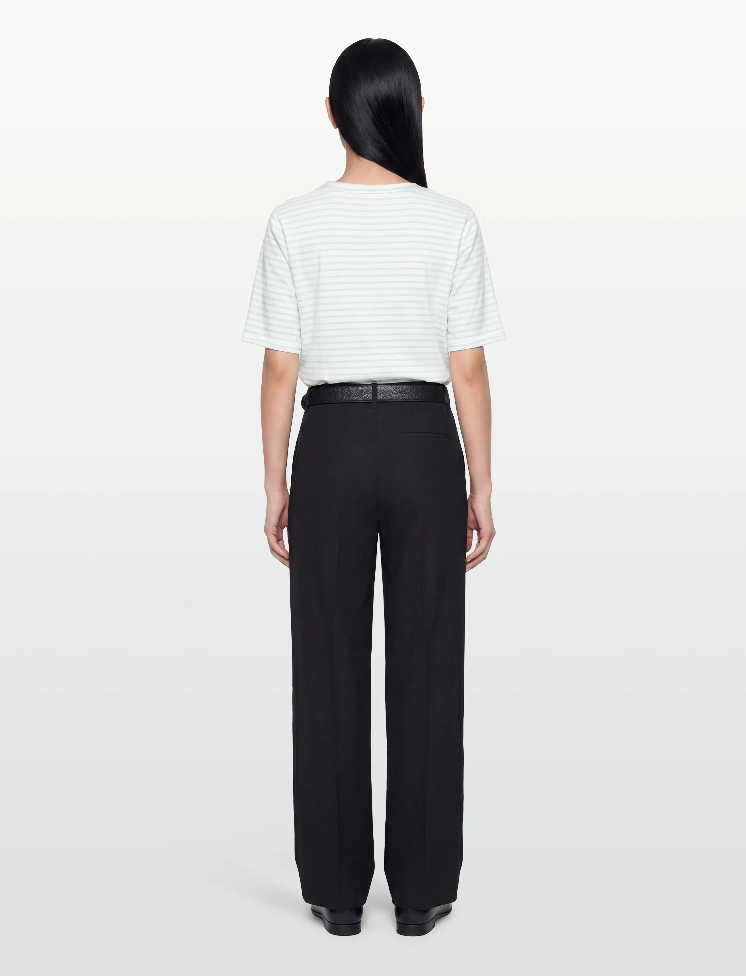 Coster Copenhagen - SILLA stripe t-shirt - Mid sleeve - t-skjorter - light blue / white stripe - 4