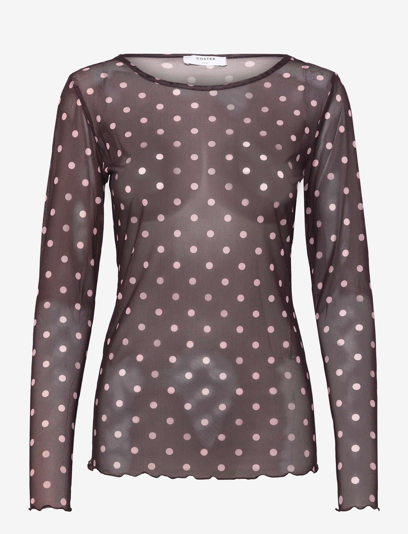 Coster Copenhagen - EVE mesh blouse - langærmede bluser - dot print - 0