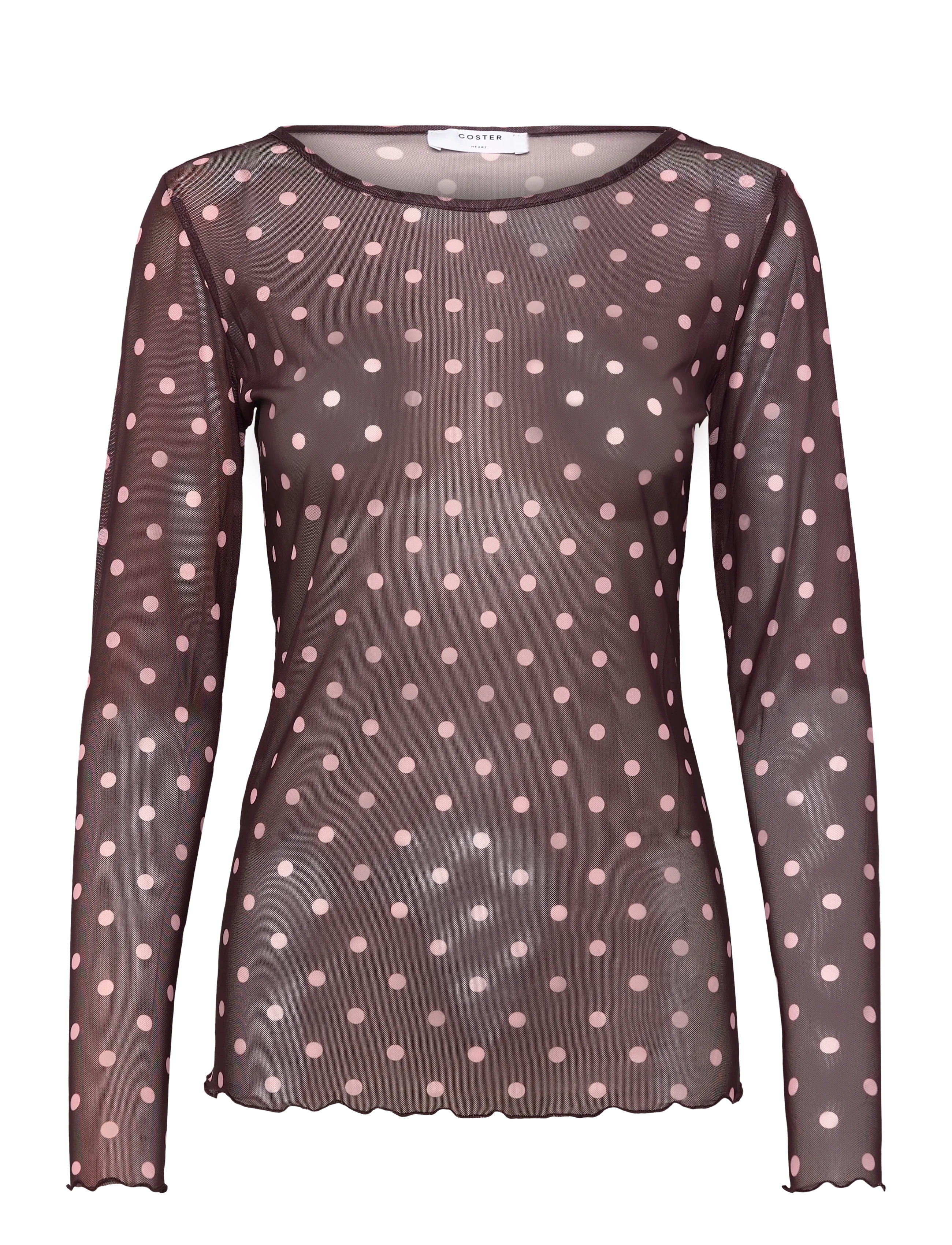 Coster Copenhagen EVE mesh blouse - Blusen - DOT PRINT / brown