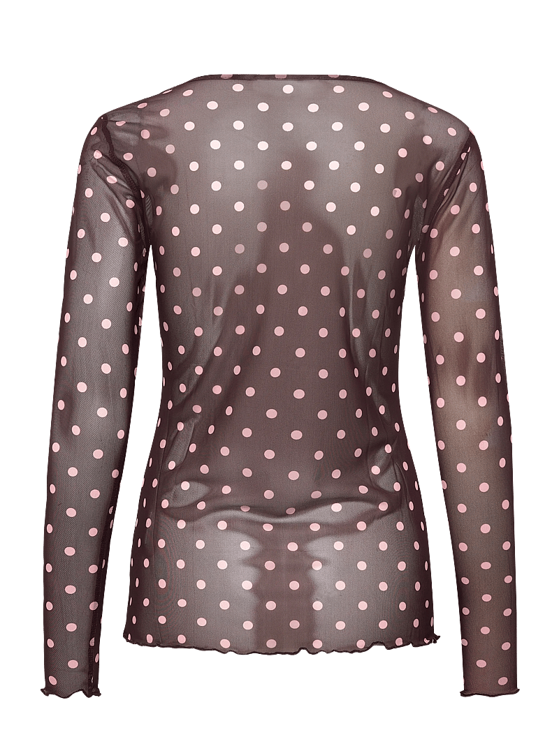 Coster Copenhagen - EVE mesh blouse - langærmede bluser - dot print - 1
