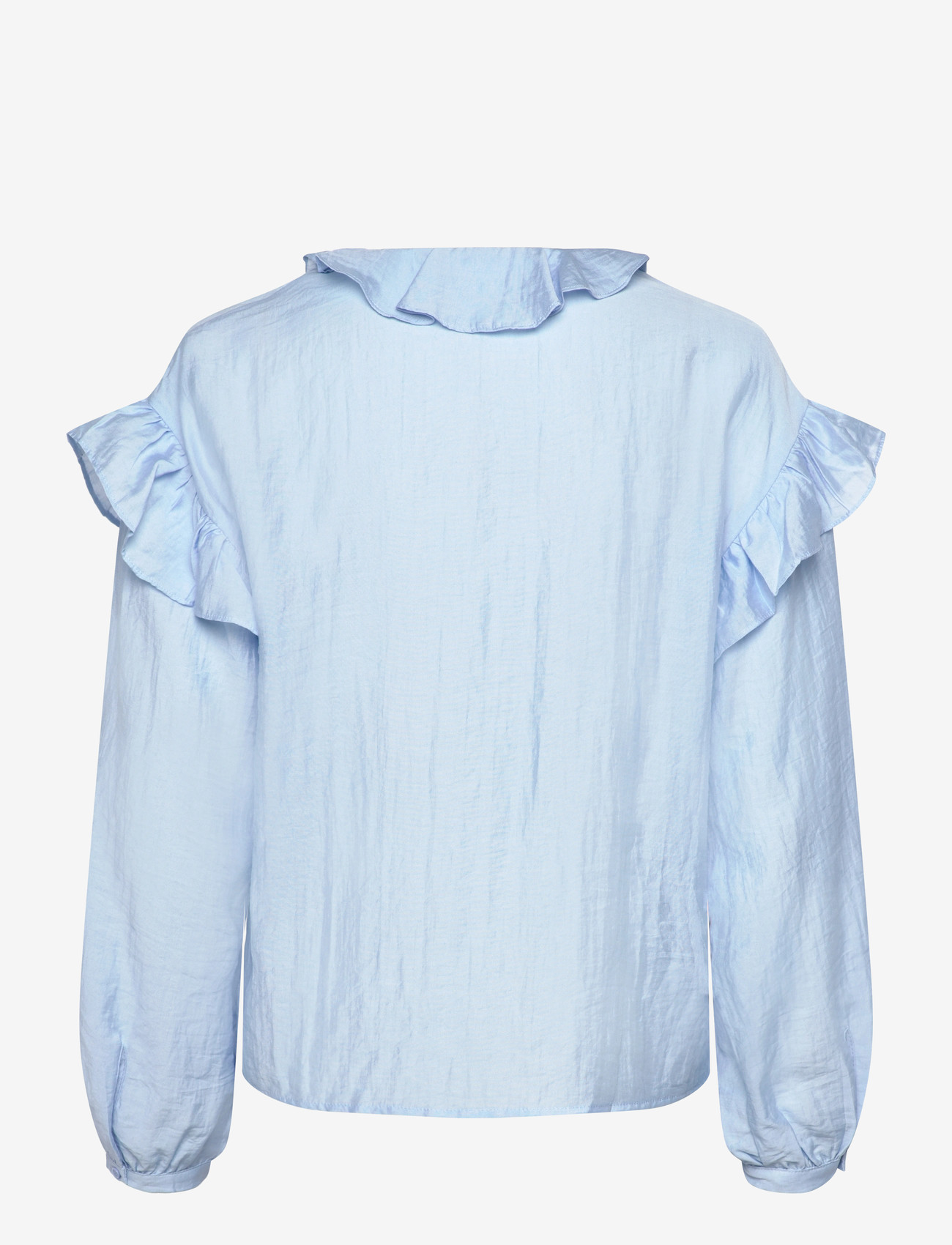 Coster Copenhagen - Longsleeved blouse with frills - langærmede bluser - bright blue - 2