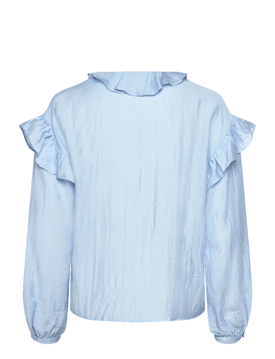 Coster Copenhagen - Longsleeved blouse with frills - bluzki z długimi rękawami - bright blue - 2