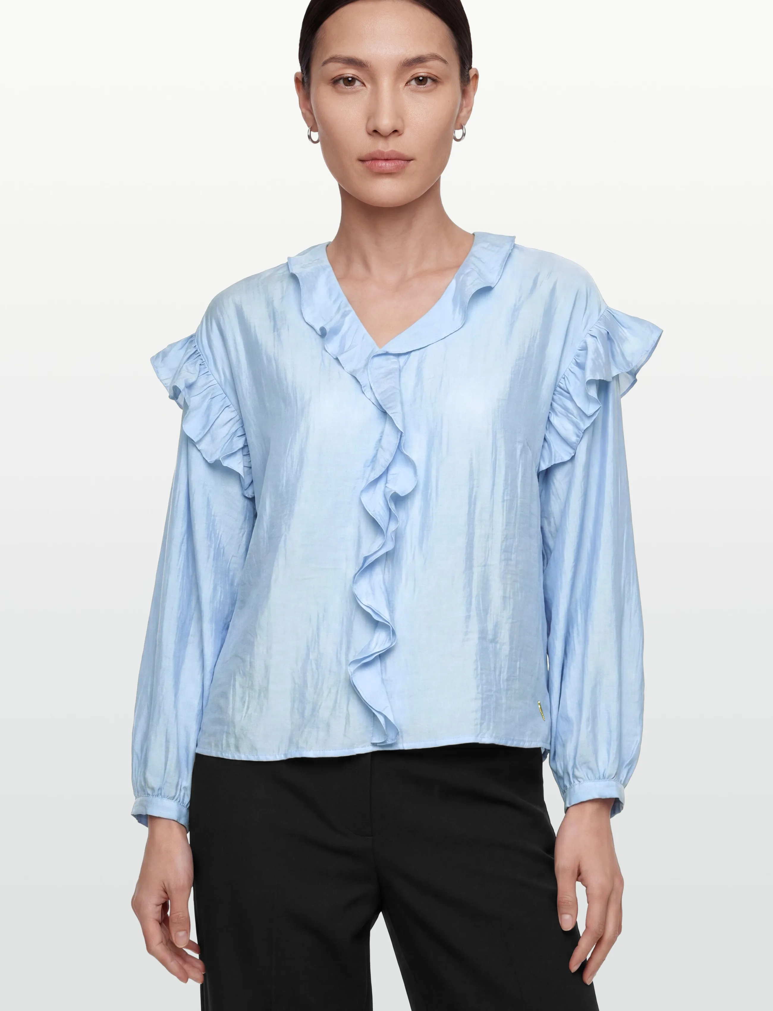 Coster Copenhagen - Longsleeved blouse with frills - bluzki z długimi rękawami - bright blue - 3