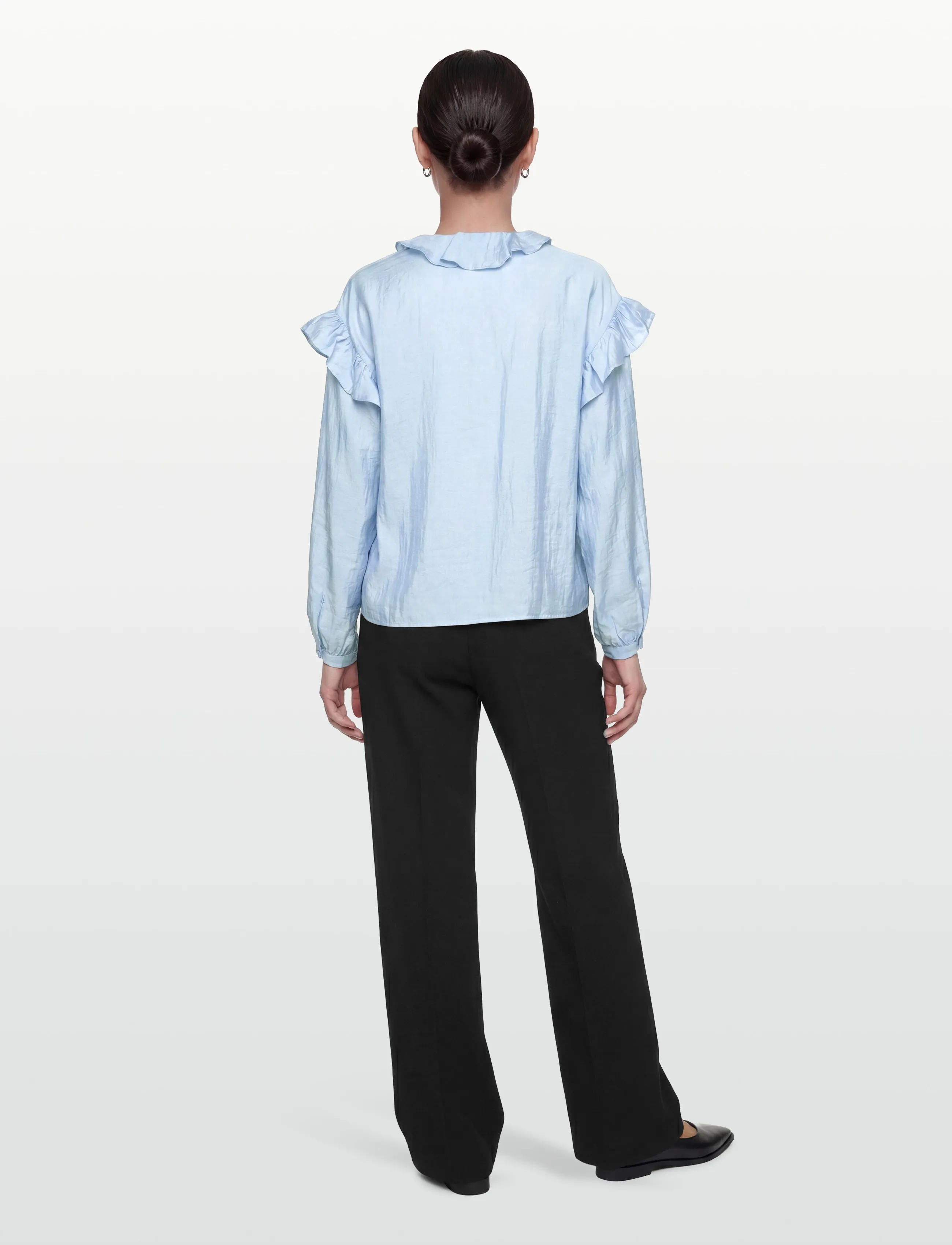 Coster Copenhagen - Longsleeved blouse with frills - bluzki z długimi rękawami - bright blue - 4