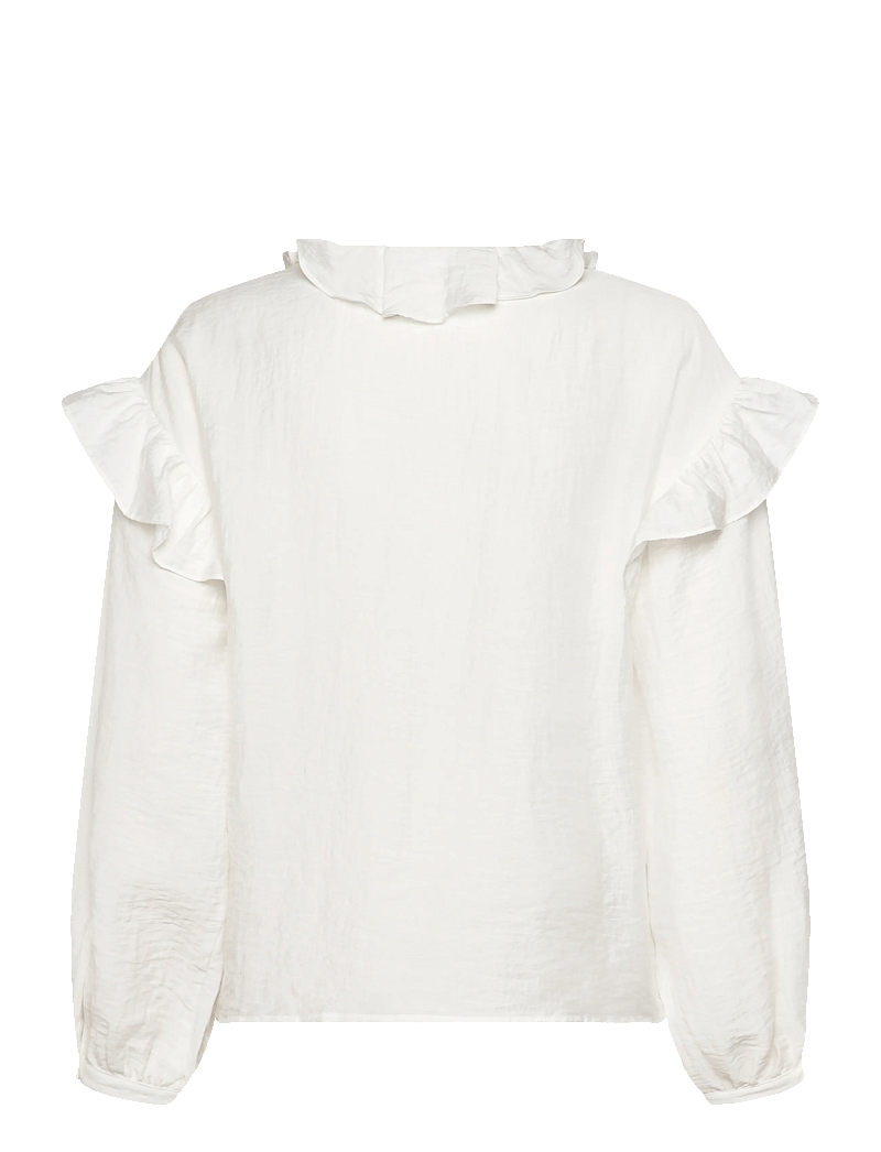 Coster Copenhagen - Longsleeved blouse with frills - langärmlige blusen - off white - 2