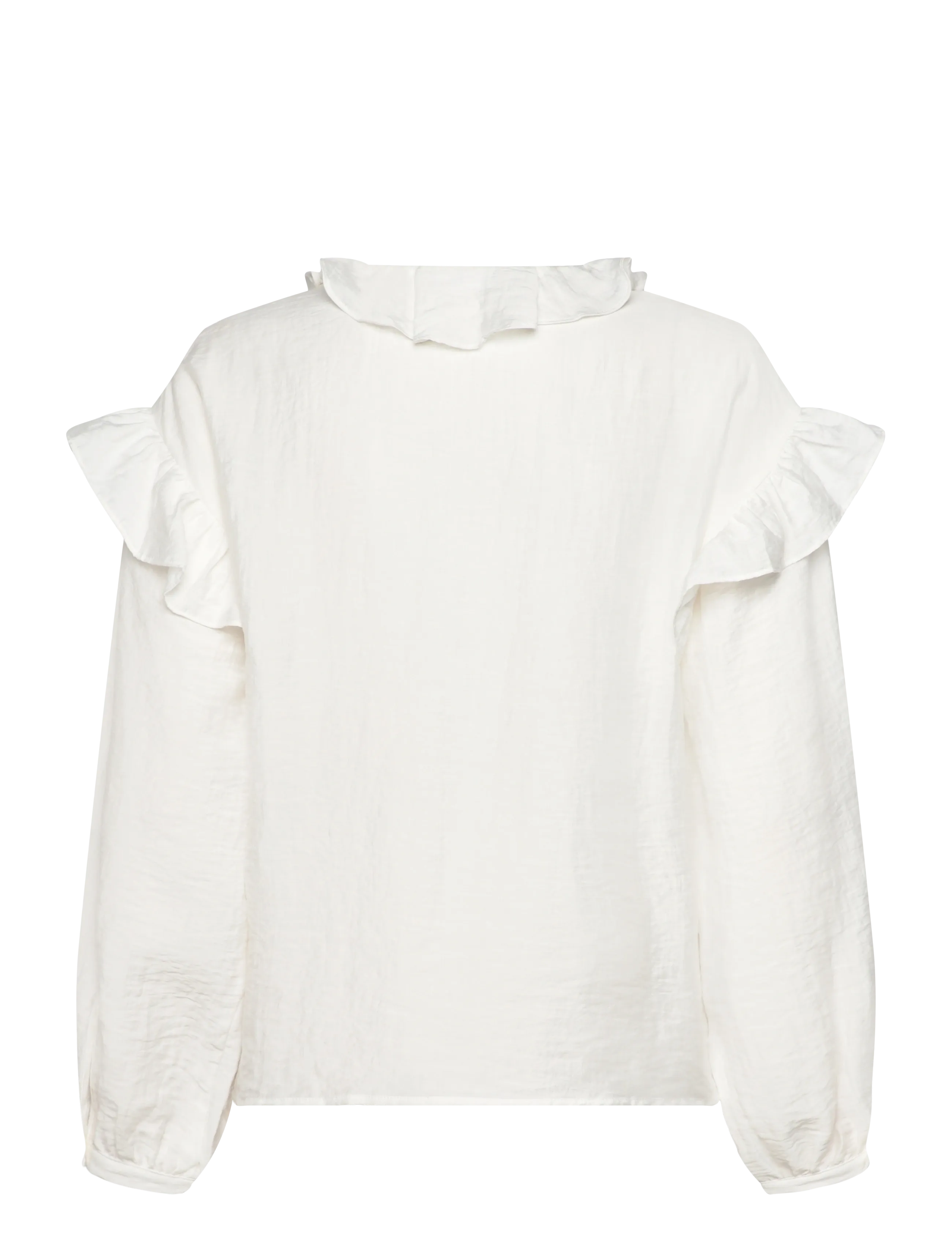 Coster Copenhagen - Longsleeved blouse with frills - langärmelige blusen - off white - 2