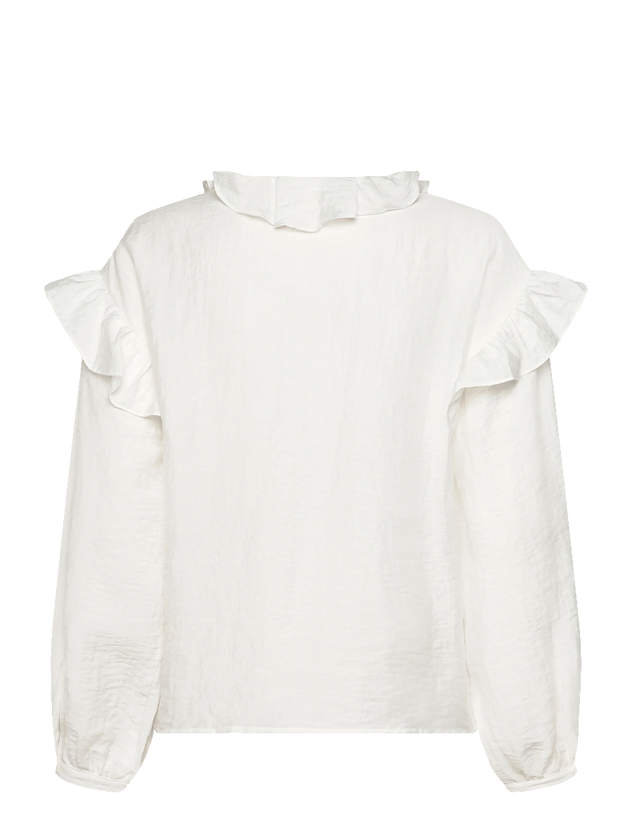 Coster Copenhagen - Longsleeved blouse with frills - langärmelige blusen - off white - 2