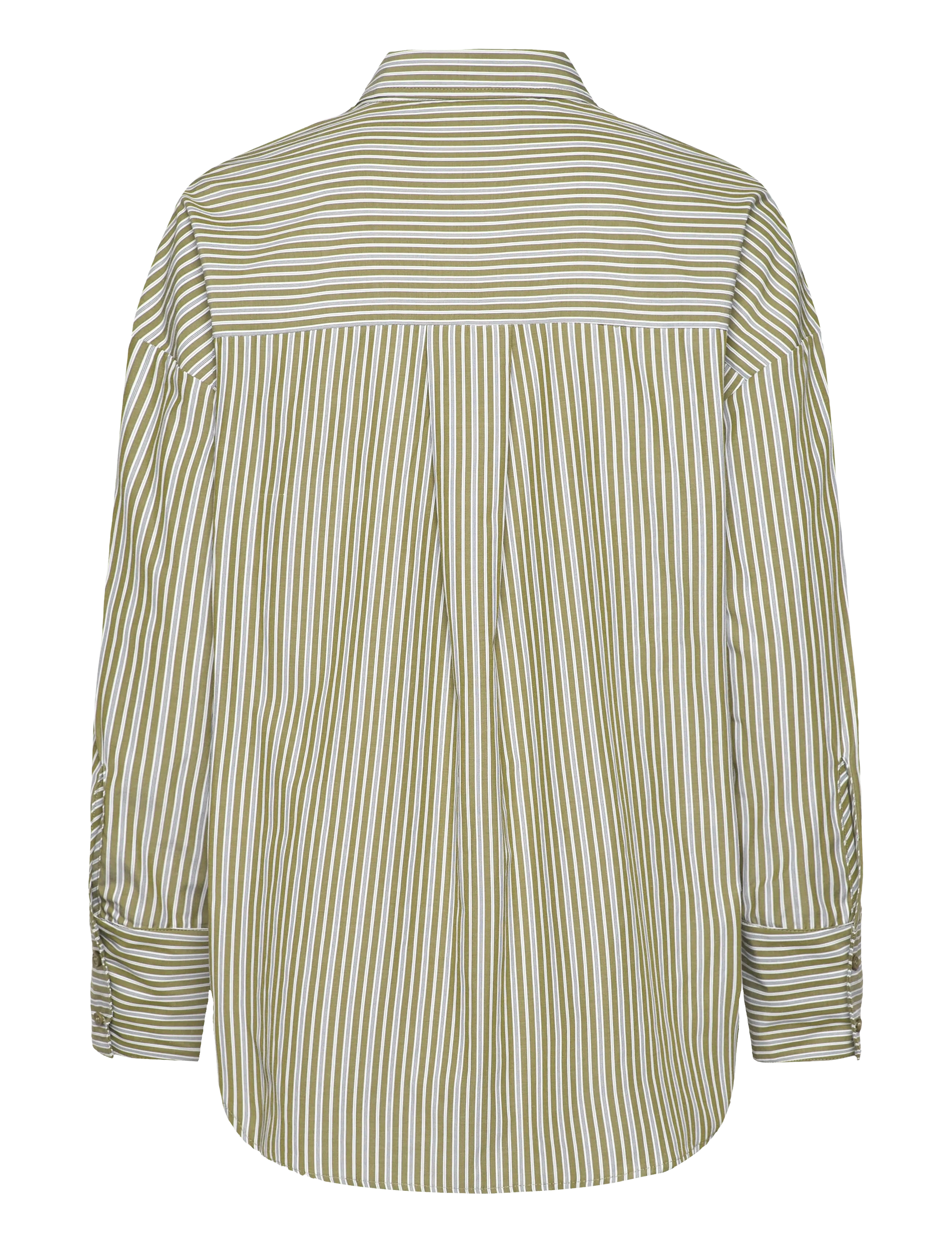 Coster Copenhagen - Loose stribet shirt - langærmede skjorter - green stripe - 2