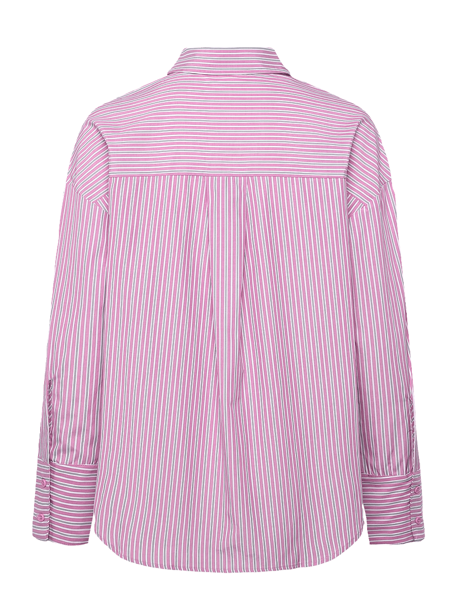 Coster Copenhagen - Loose stribet shirt - pikkade varrukatega särgid - rose stripes - 2