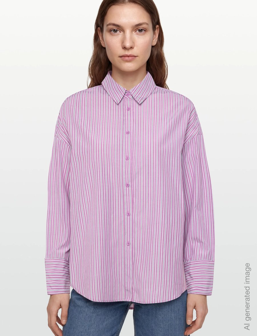 Coster Copenhagen - Loose stribet shirt - pikkade varrukatega särgid - rose stripes - 3