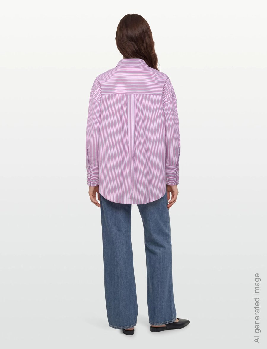 Coster Copenhagen - Loose stribet shirt - pikkade varrukatega särgid - rose stripes - 4