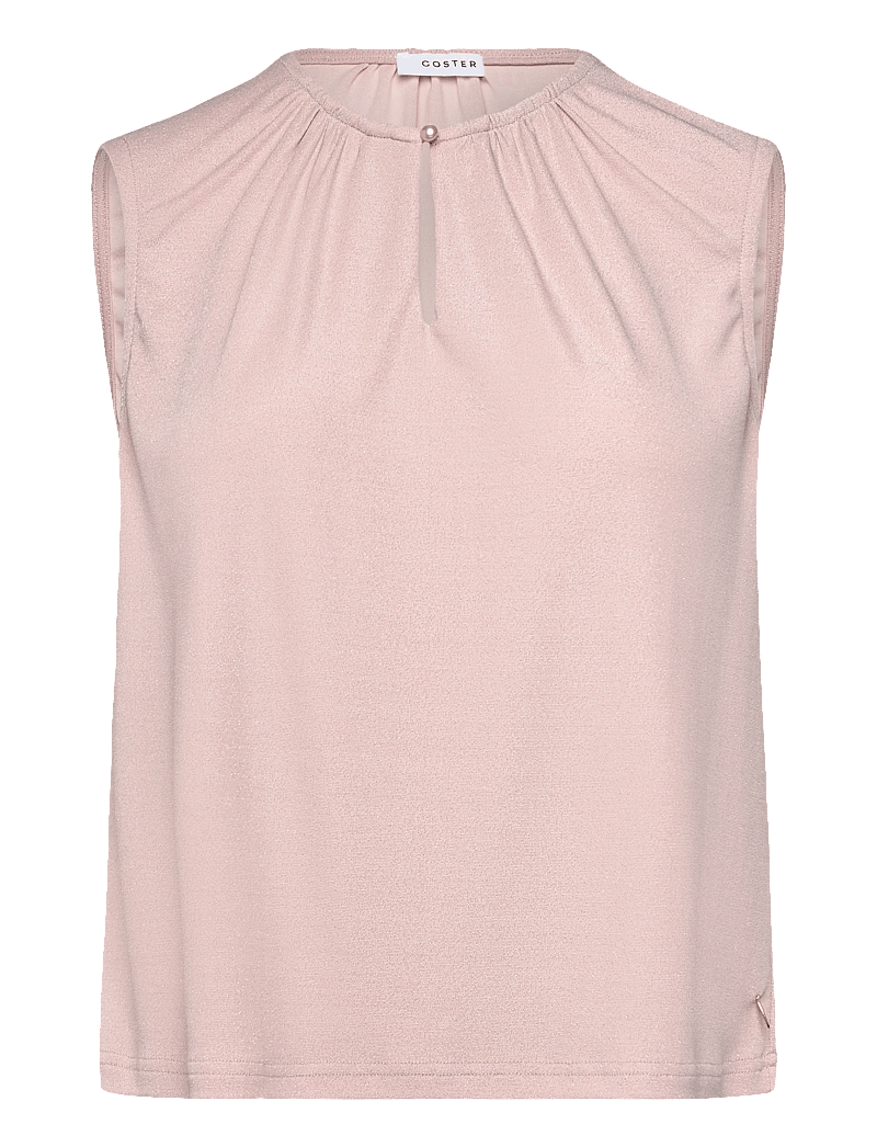 Coster Copenhagen - Sleveless lurex top - sleeveless blouses - light champagne - 0