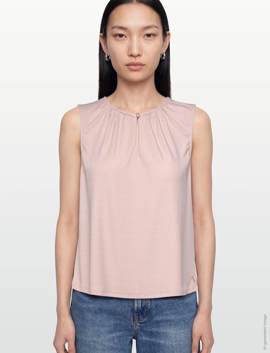 Coster Copenhagen - Sleveless lurex top - Ærmeløse bluser - light champagne - 3