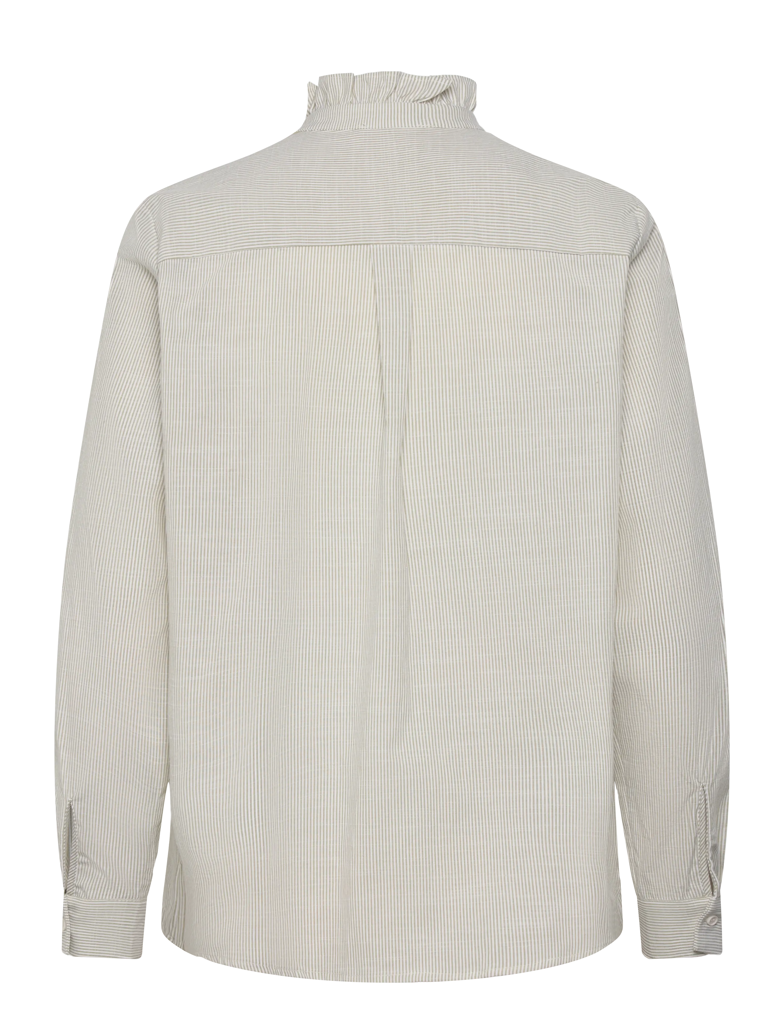 Coster Copenhagen - GWEN frill shirt - langärmlige hemden - green stripe - 2