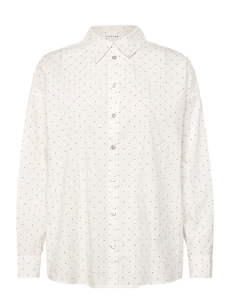 Coster Copenhagen - Shirt with dots -Boxy - langärmlige hemden - sand / white dot - 1