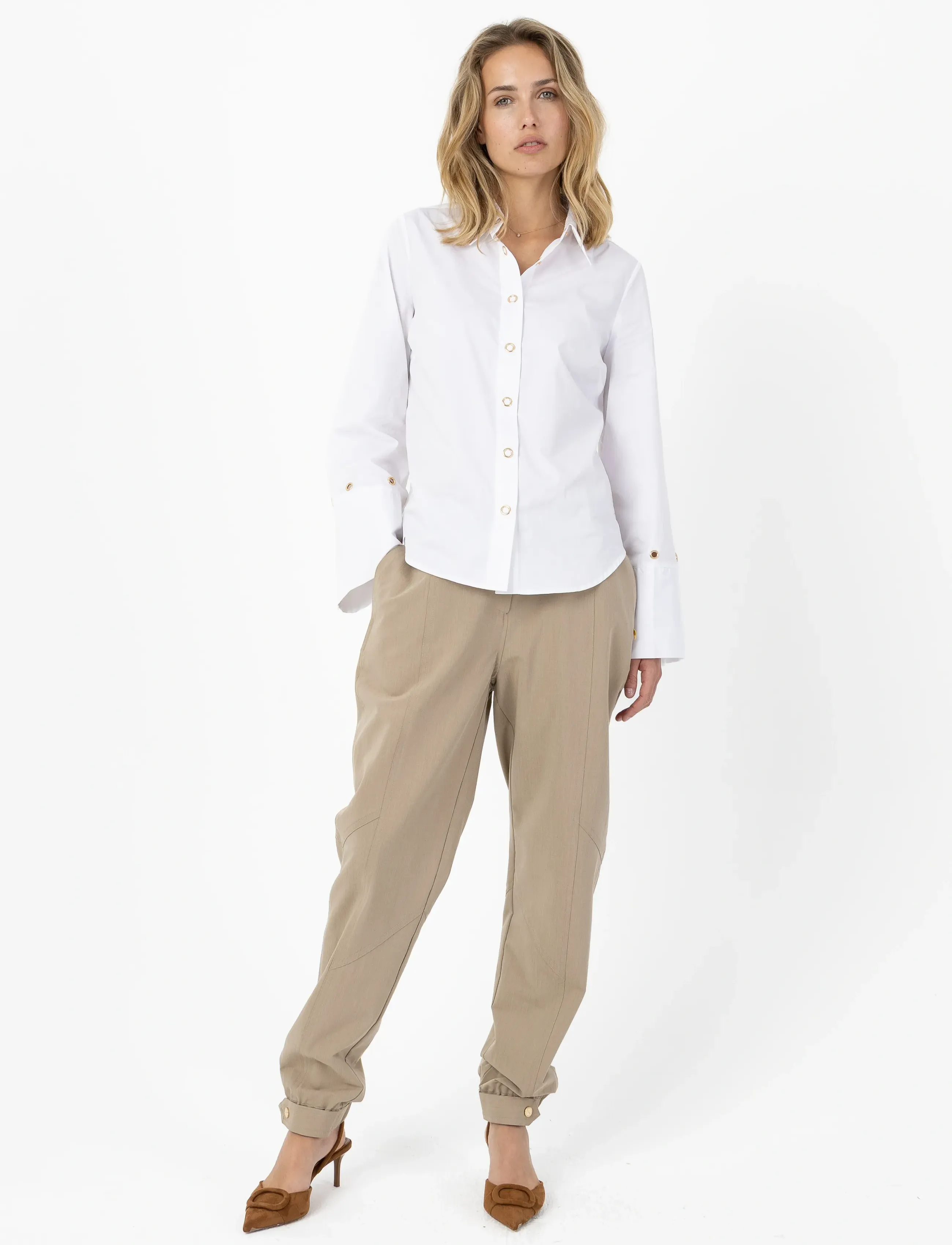 Coster Copenhagen Shirt With Back Pleats, 42, White, Skjorter > Langærmede, Dame