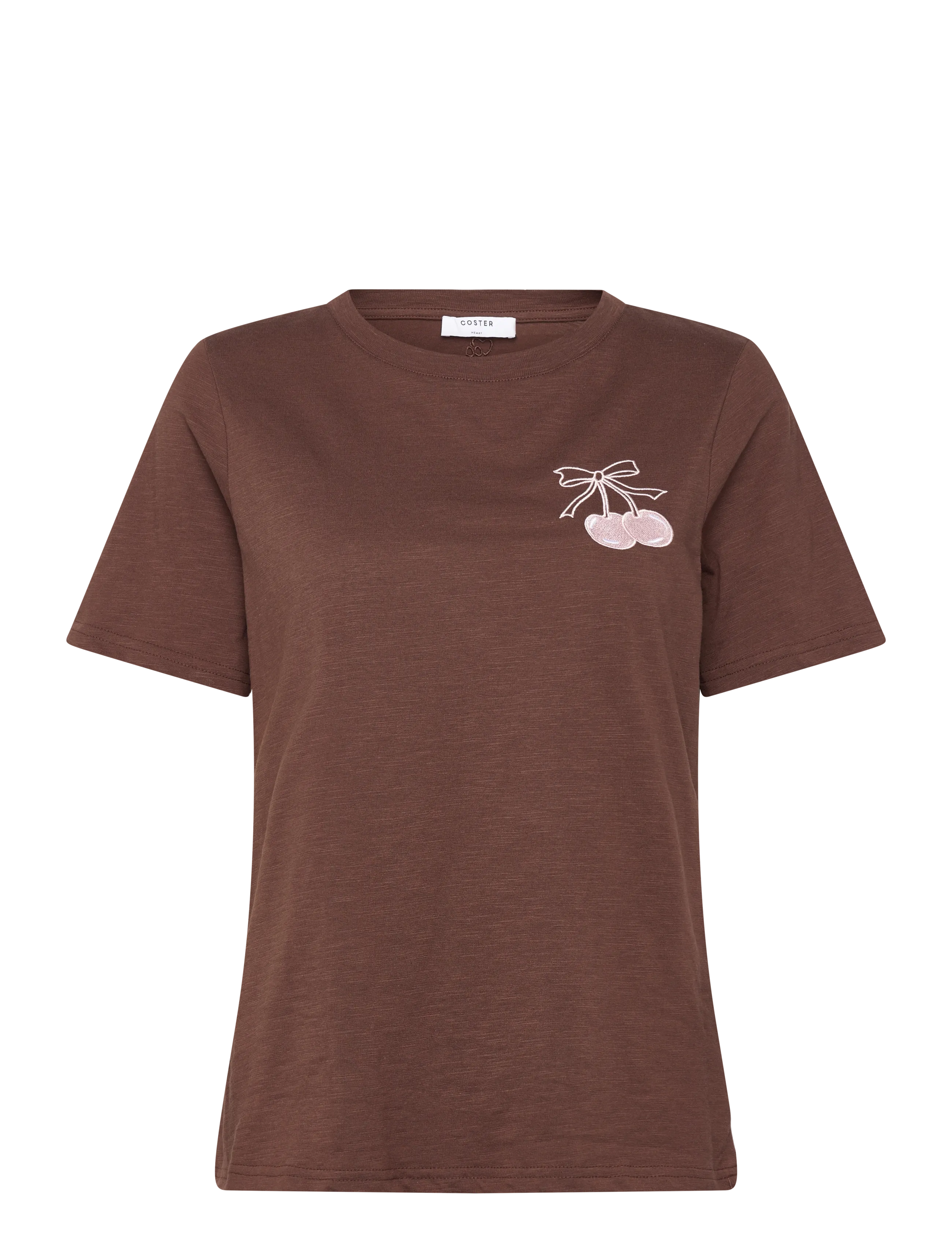 Coster Copenhagen MINI CHERRY t-shirt - Coster Copenhagen - CHOCOLATE NUT / brown