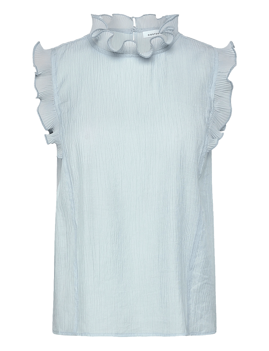 Coster Copenhagen - Top with ruffles - blouses zonder mouwen - bright blue - 1
