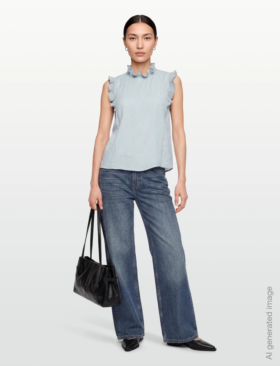 Coster Copenhagen - Top with ruffles - blouses zonder mouwen - bright blue - 0