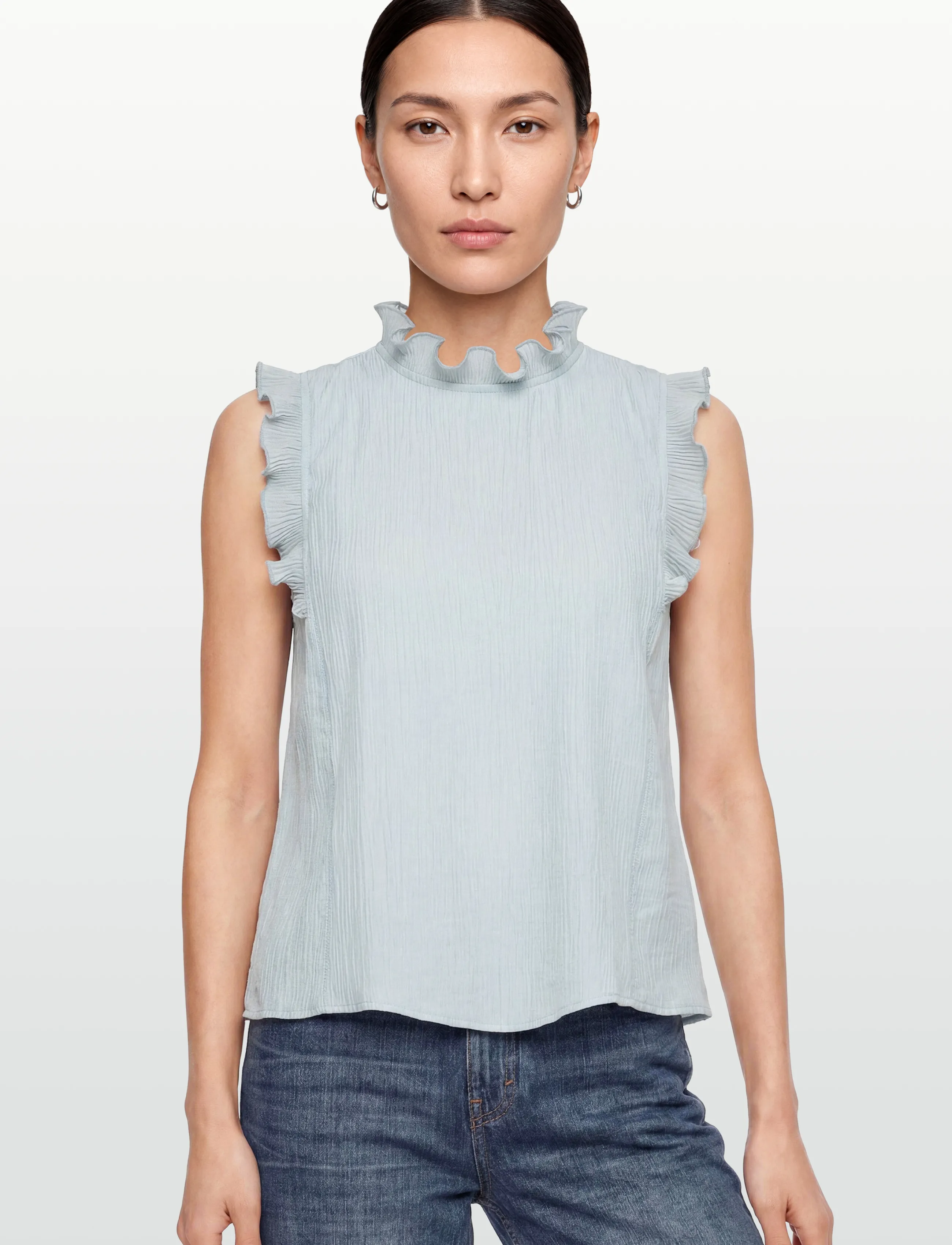 Coster Copenhagen - Top with ruffles - Ärmellose blusen - bright blue - 3