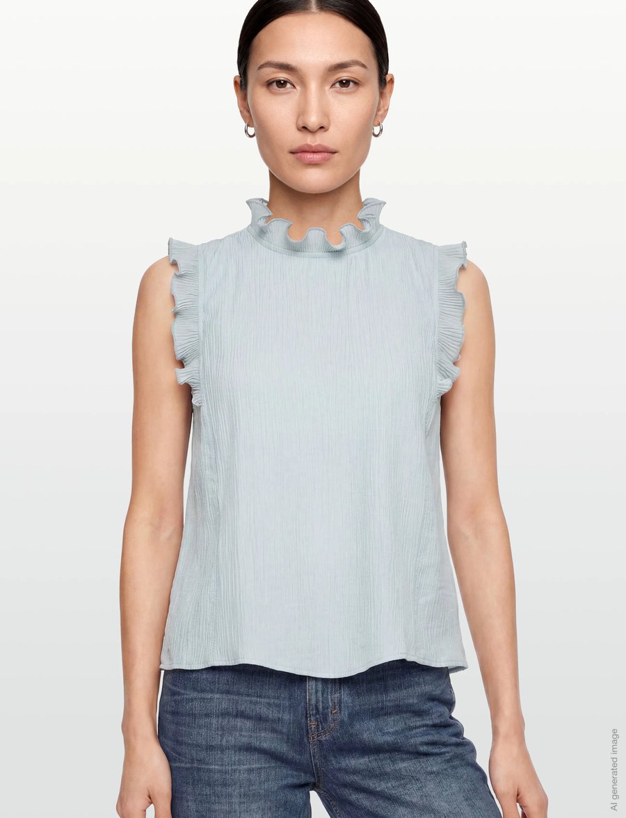 Coster Copenhagen - Top with ruffles - blouses zonder mouwen - bright blue - 3