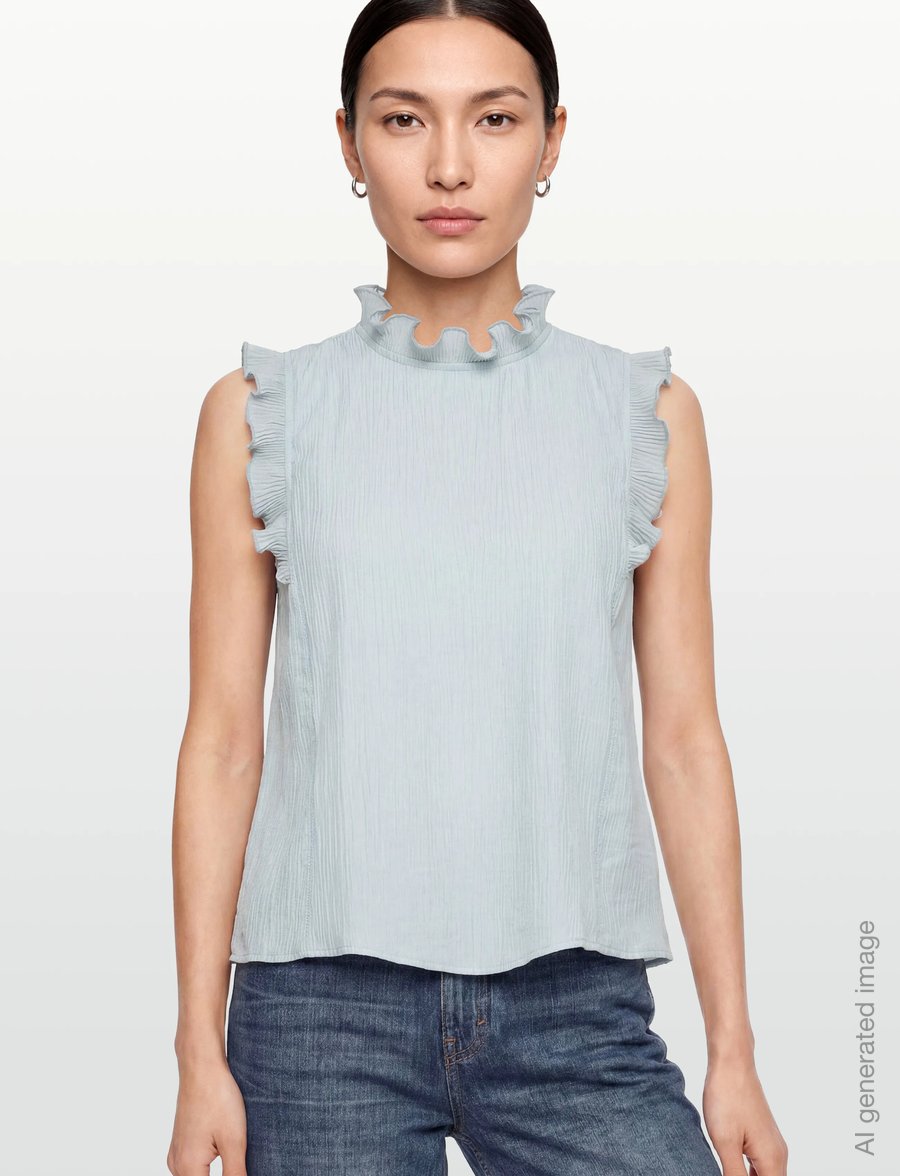Coster Copenhagen - Top with ruffles - blouses zonder mouwen - bright blue - 3