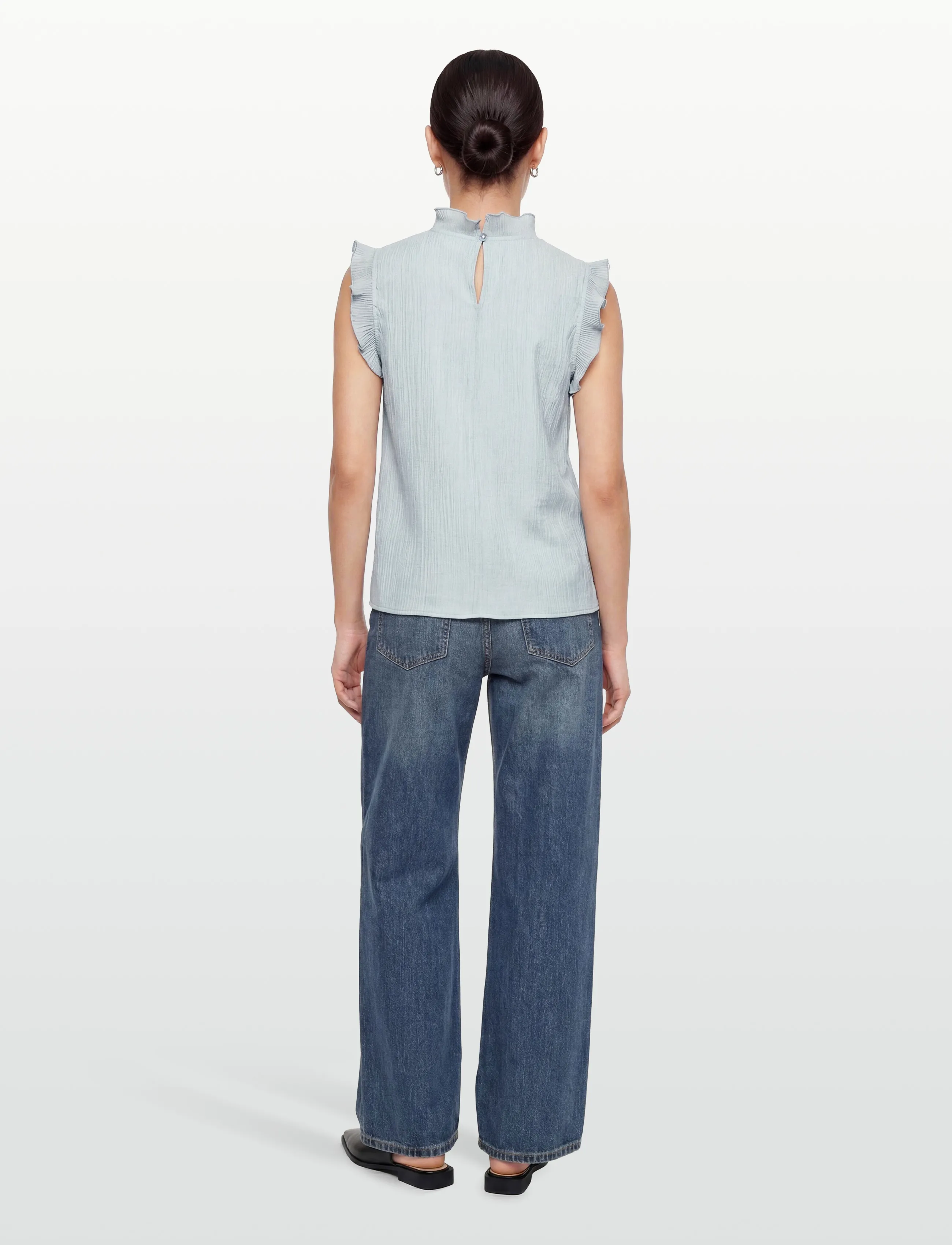 Coster Copenhagen - Top with ruffles - Ärmellose blusen - bright blue - 4