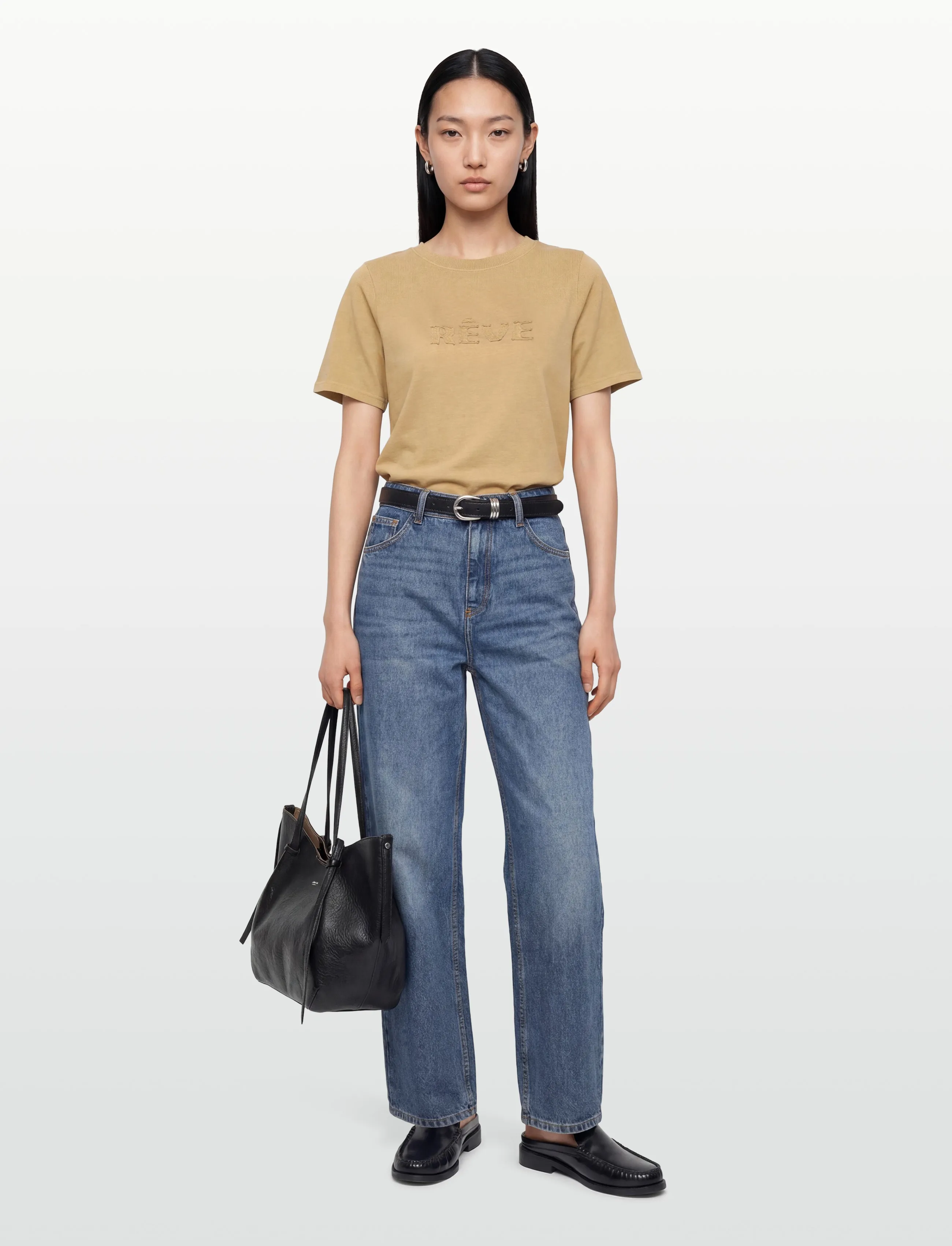 Coster Copenhagen REVE washed t-shirt - Mid sleeve - Tøj - WASHED SAND / beige
