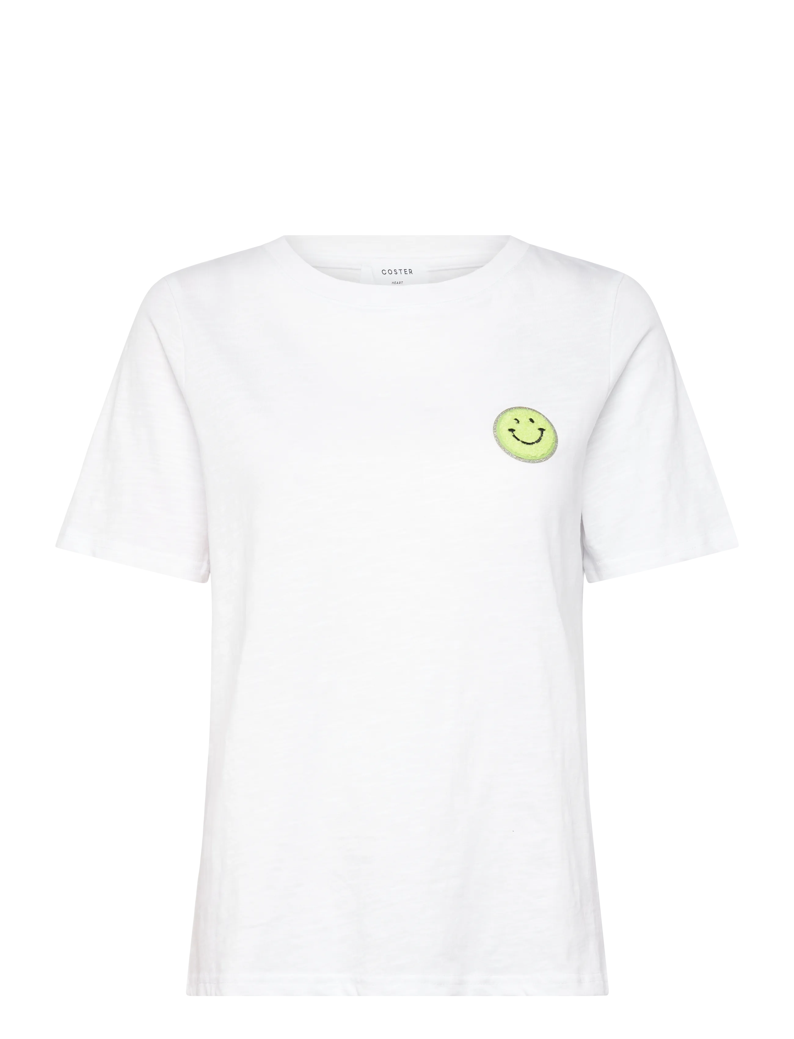 Coster Copenhagen CC SMILE t-shirt - Mid sleeve - Coster Copenhagen - WHITE - 200 (GREEN SMILEY) / white