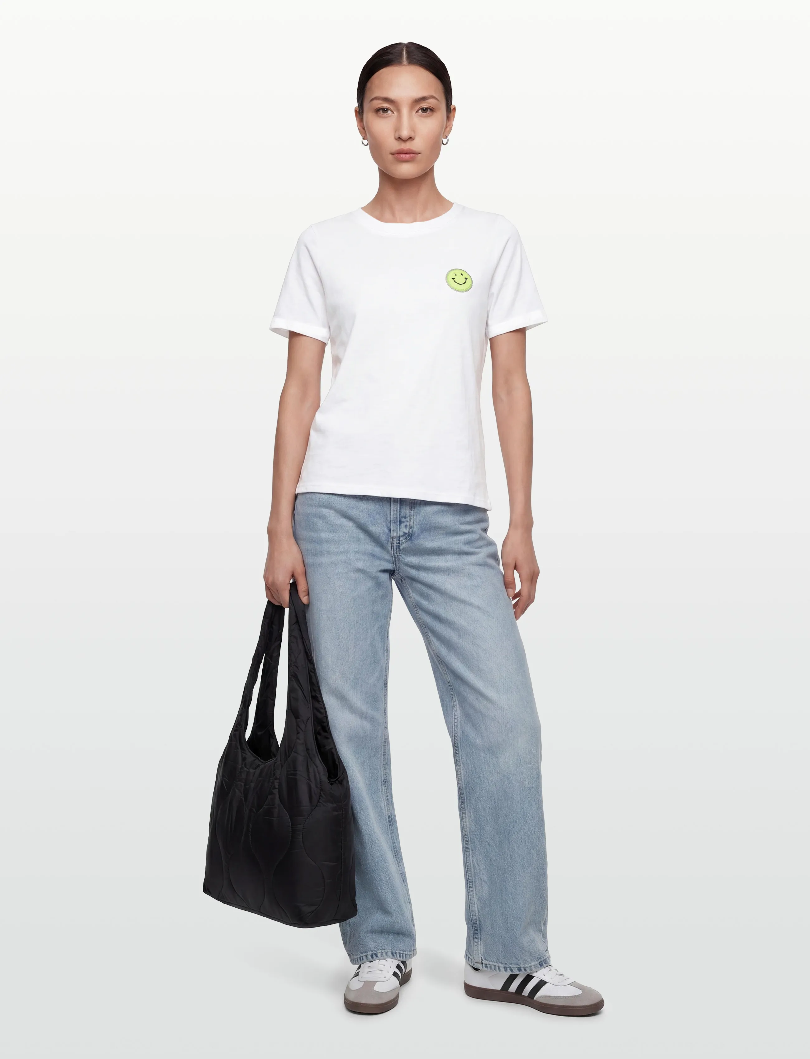 Coster Copenhagen Cc Smile T-Shirt Mid Sleeve, Kvinder, Smiley T-shirt, Hvid, Str: S