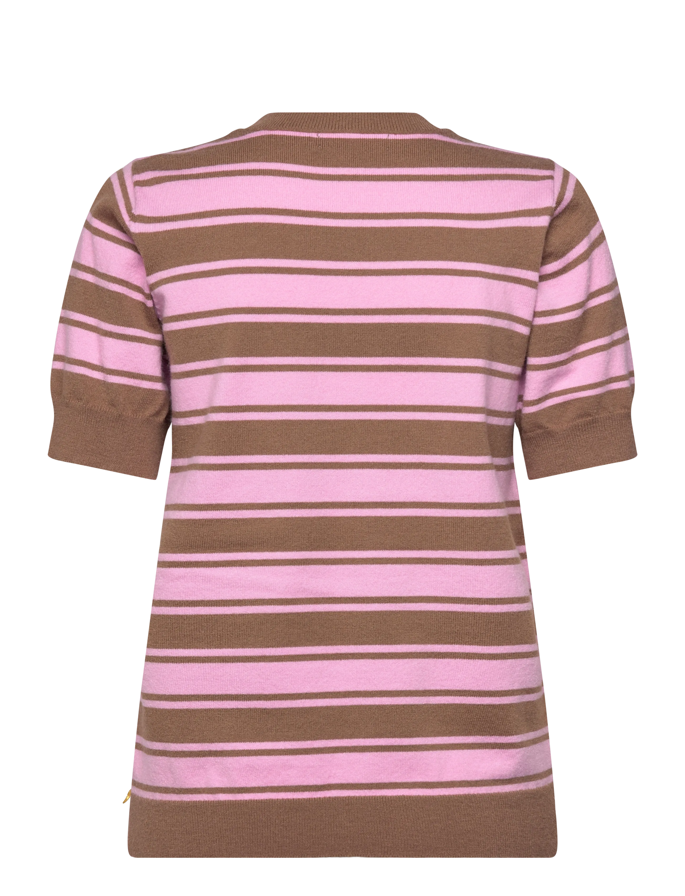 Coster Copenhagen - Blouse in jaquard knit - mocca / light pink stripes - 2