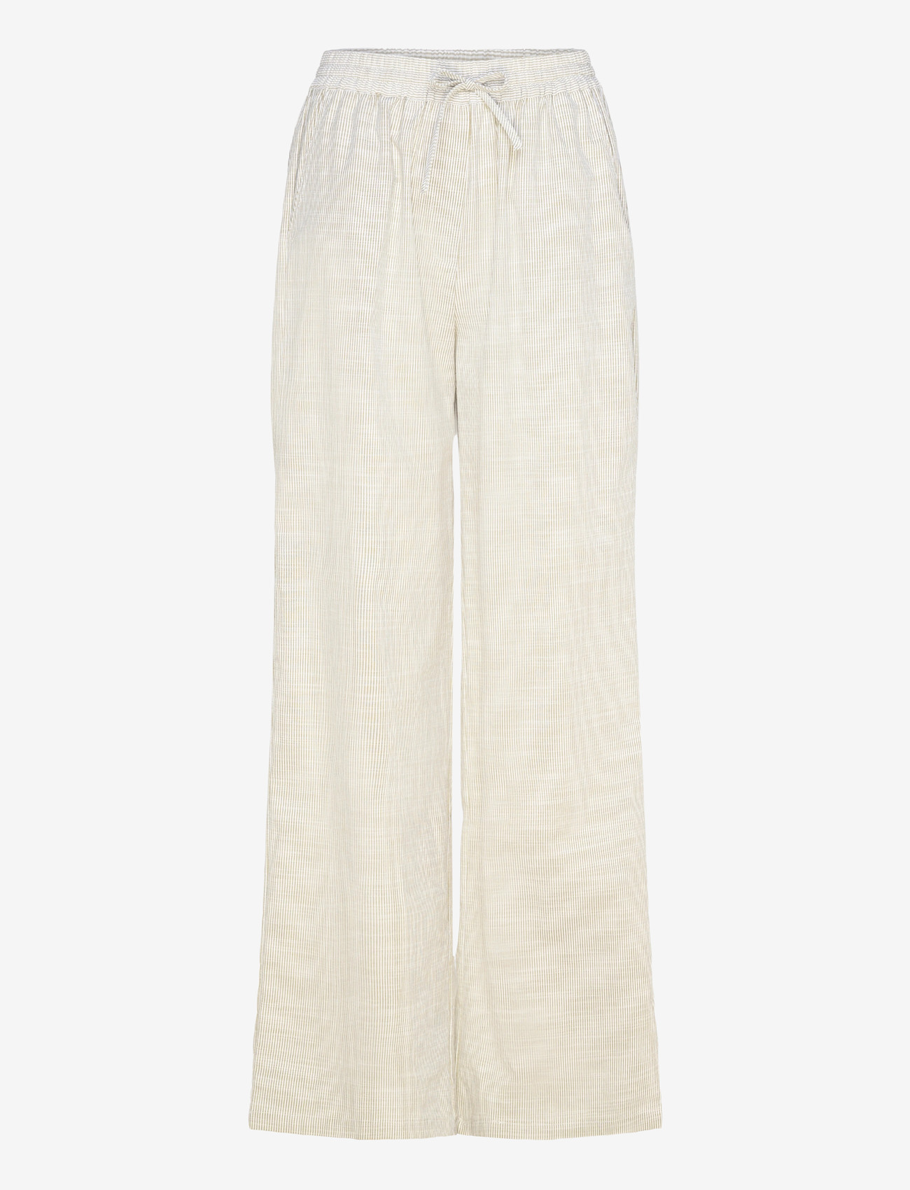 Coster Copenhagen - GWEN long pants - Sille fit - hosen mit weitem bein - green stripe - 0